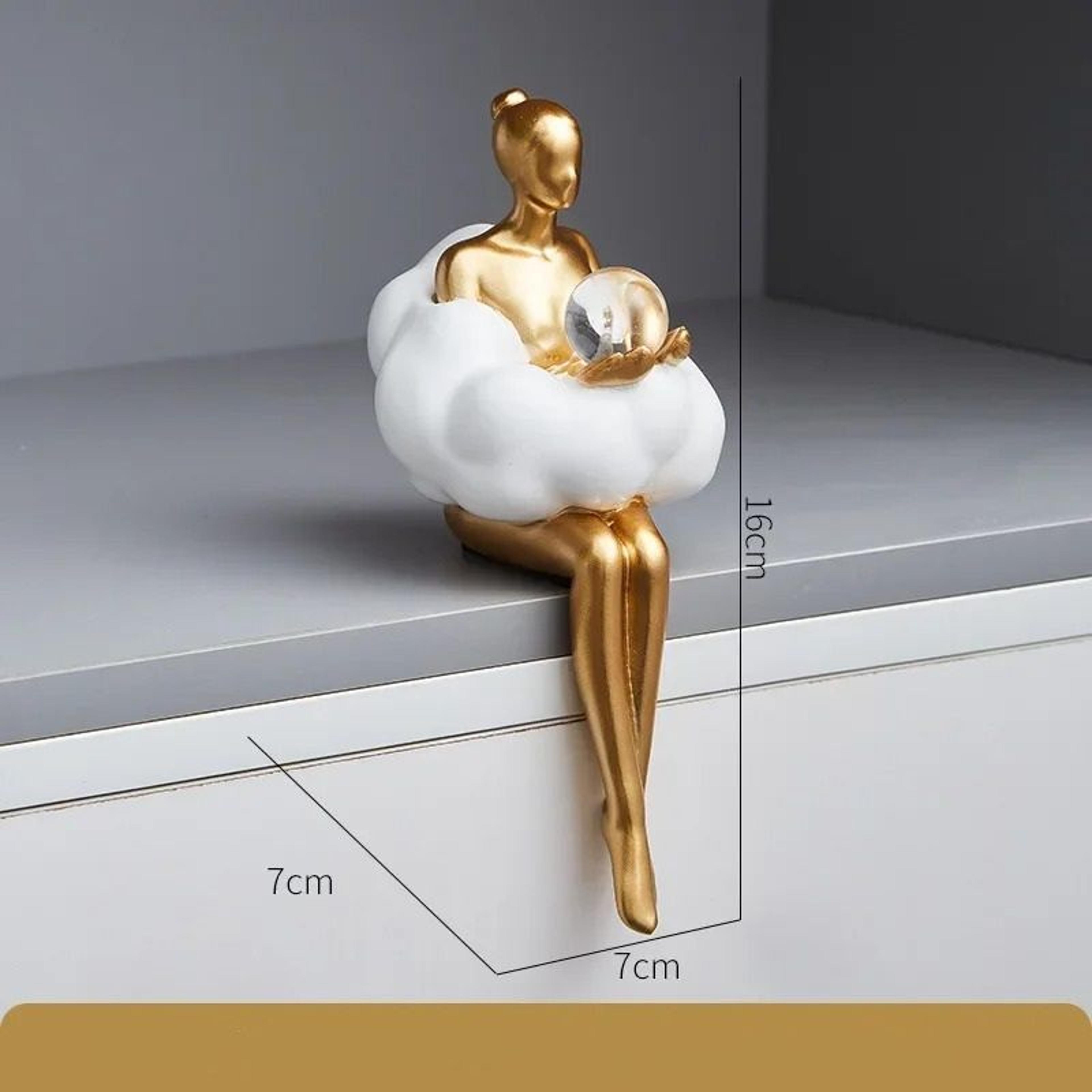 Cloud Girl Abstract Sculpture  Modern Artistic Figurine  Luxury Aesthetic Room Decor For Tabletops  5