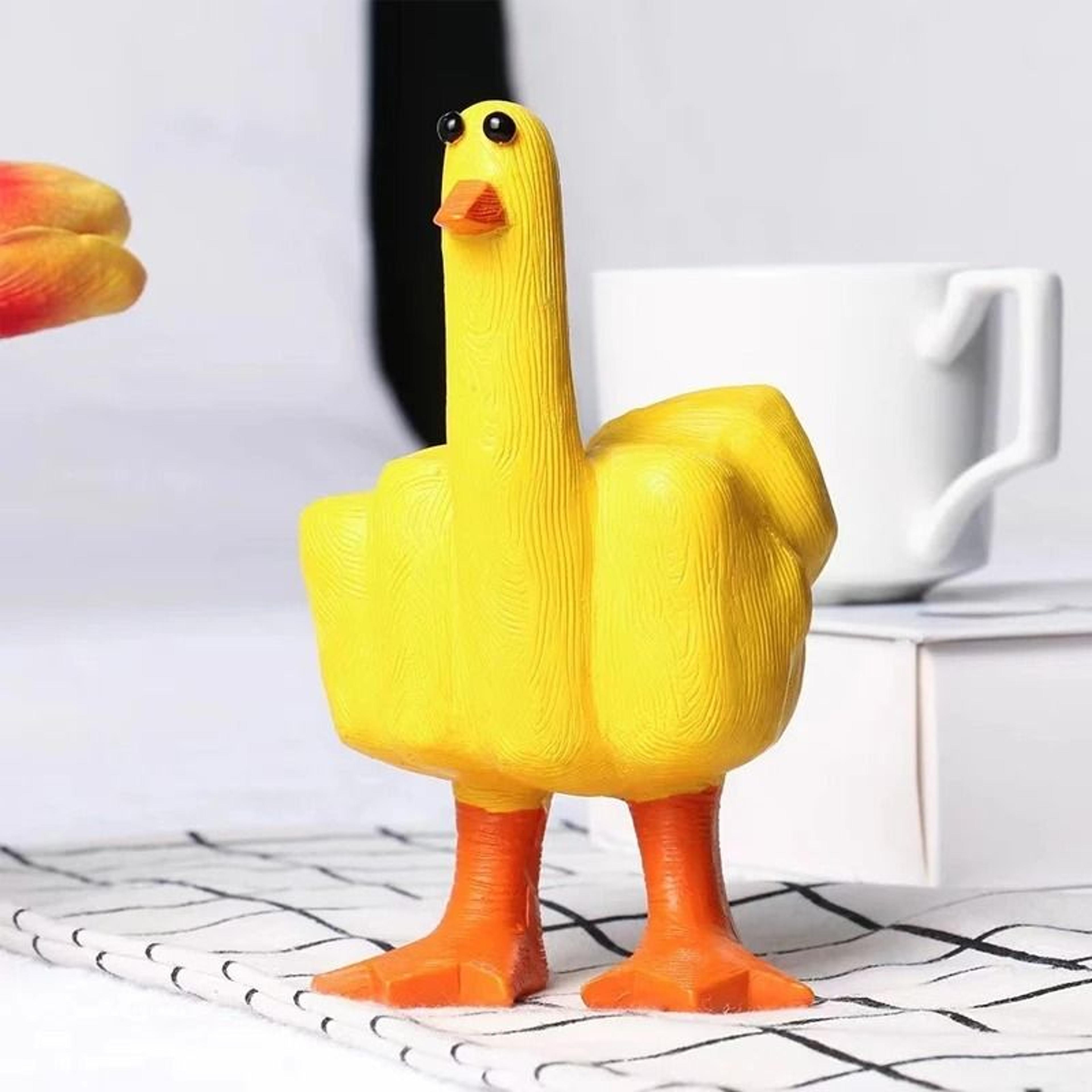 Rebellious Middle Finger Duck Statue  Creative Resin Desktop Ornament  Humorous Home Office  Garden 3
