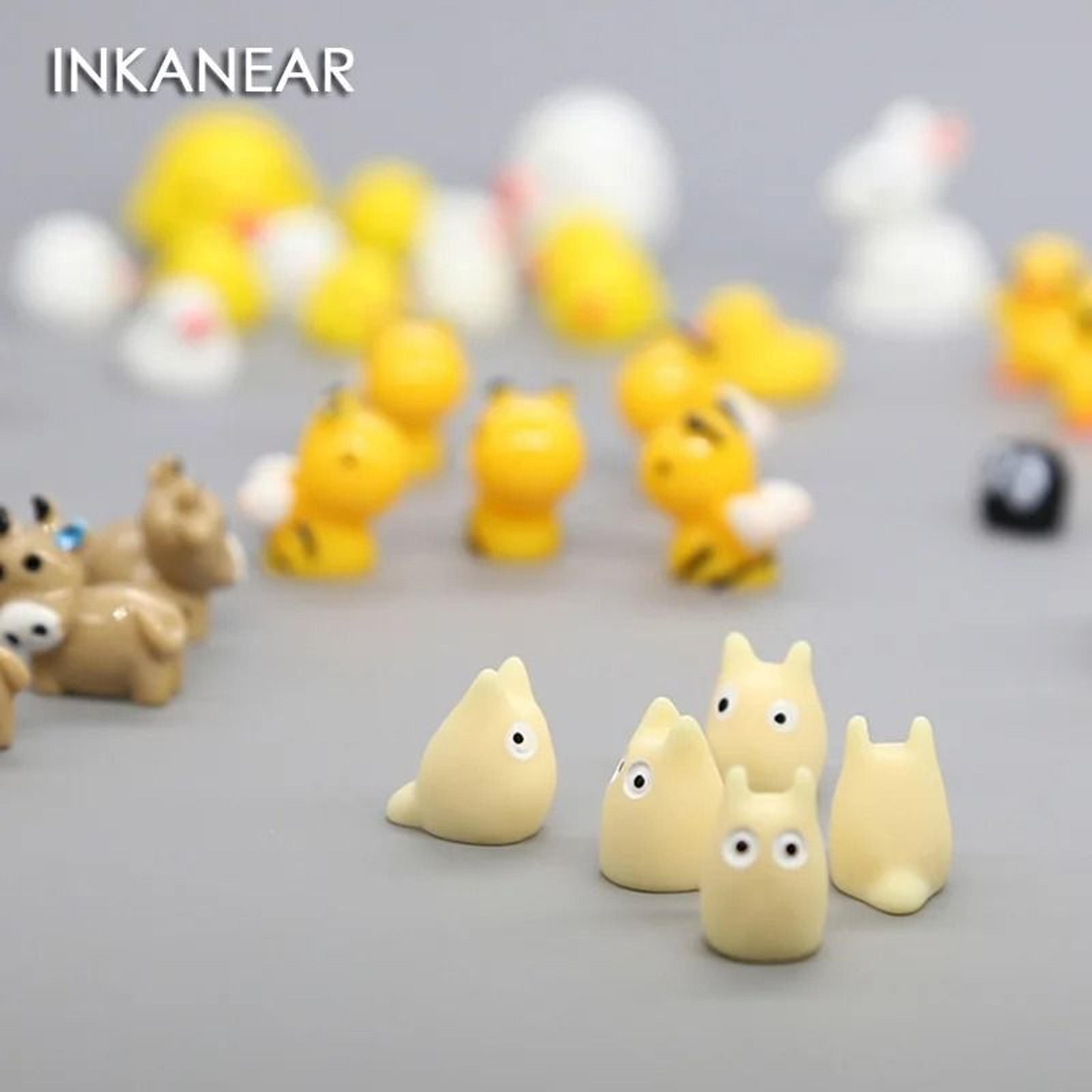 miniature animal figurine set (5-piece) – tiny dog, cat, sheep & fish – fairy garden & aquarium diy accessories