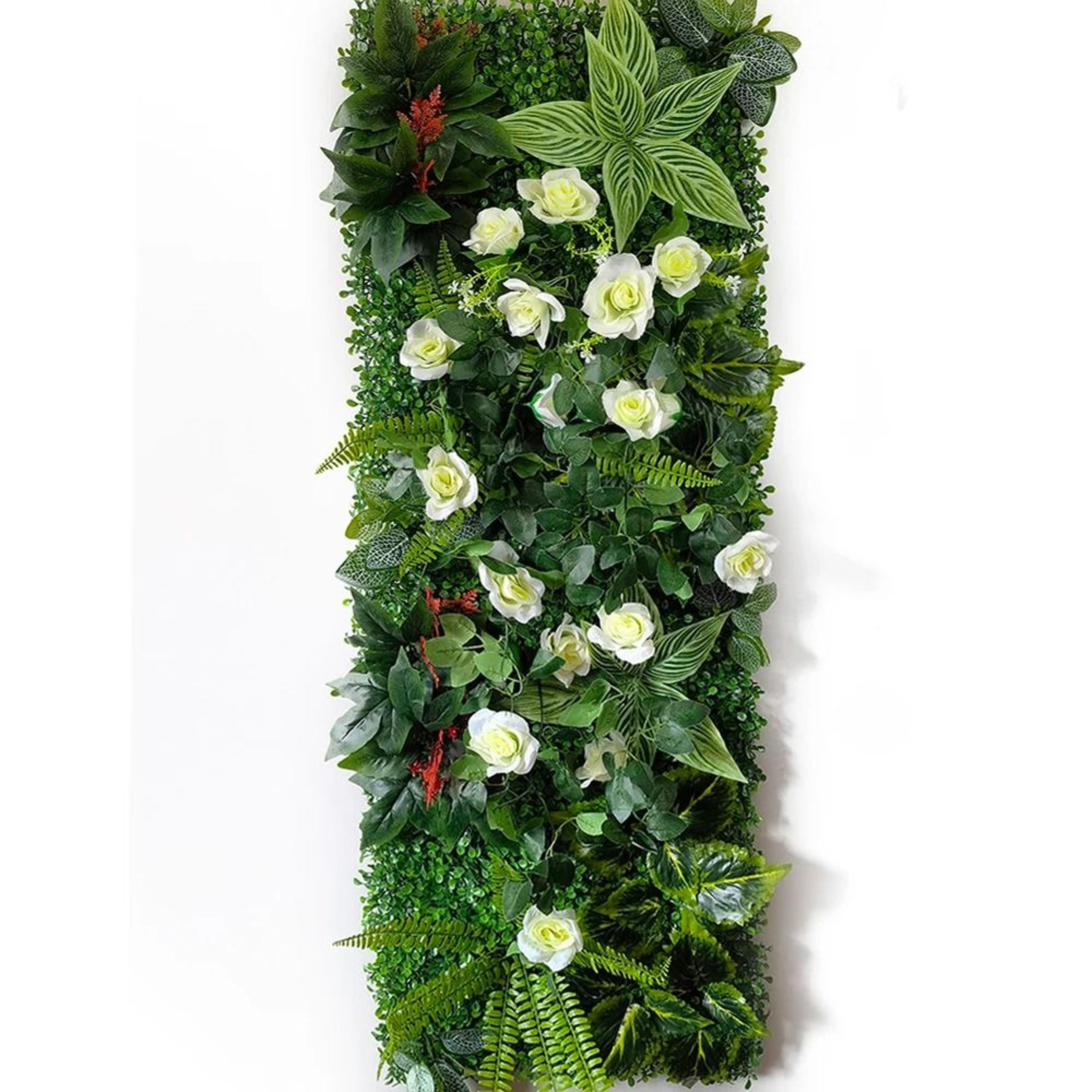 Artificial Greenery Hedge Grid 16x47 In  Simulated Milan Eucalyptus Wall  Wedding Backdrop  Garden  16