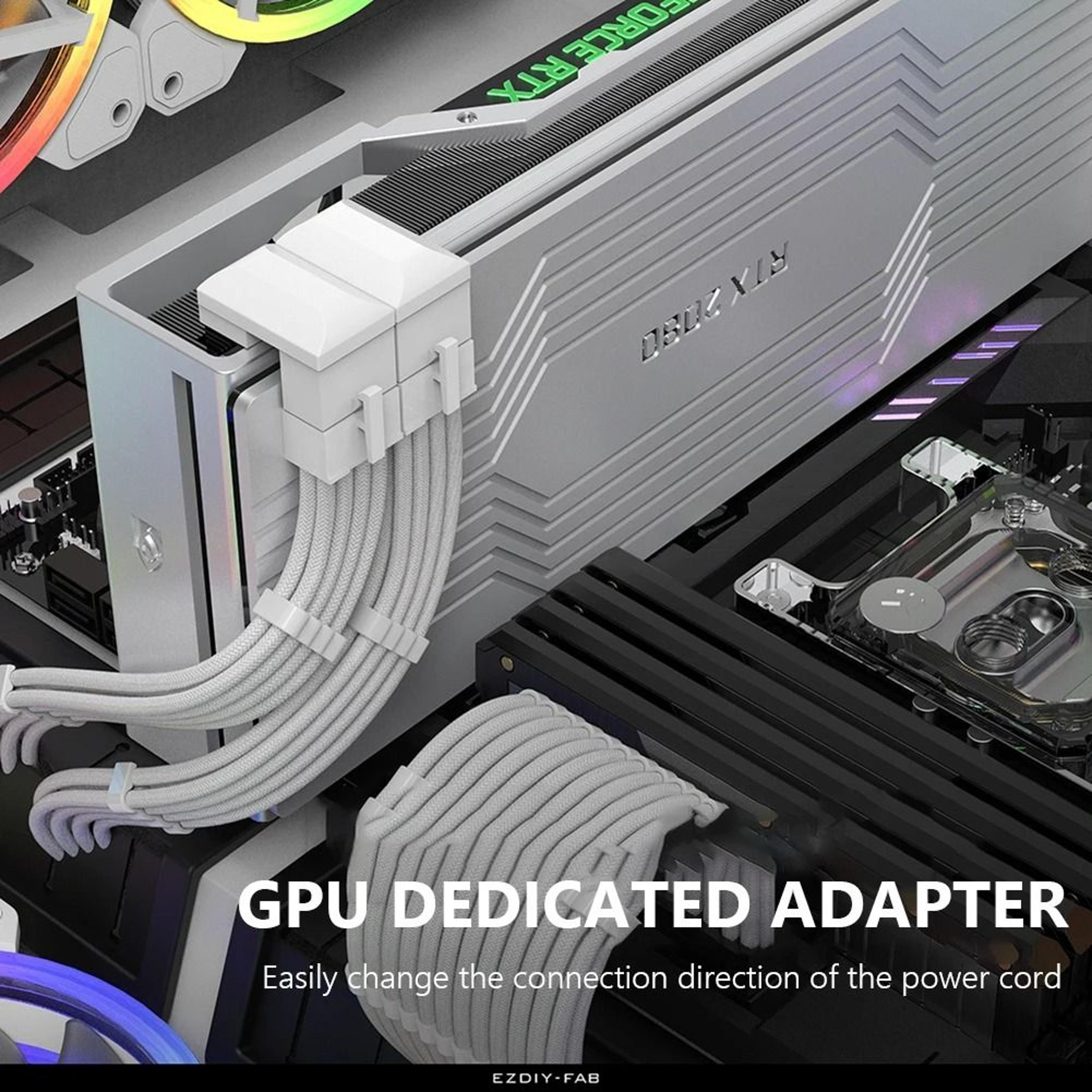 ATX GPU 180Degree Power Adapter  Angled Steering Connector For Desktop Video Cards  Cable Managemen 1