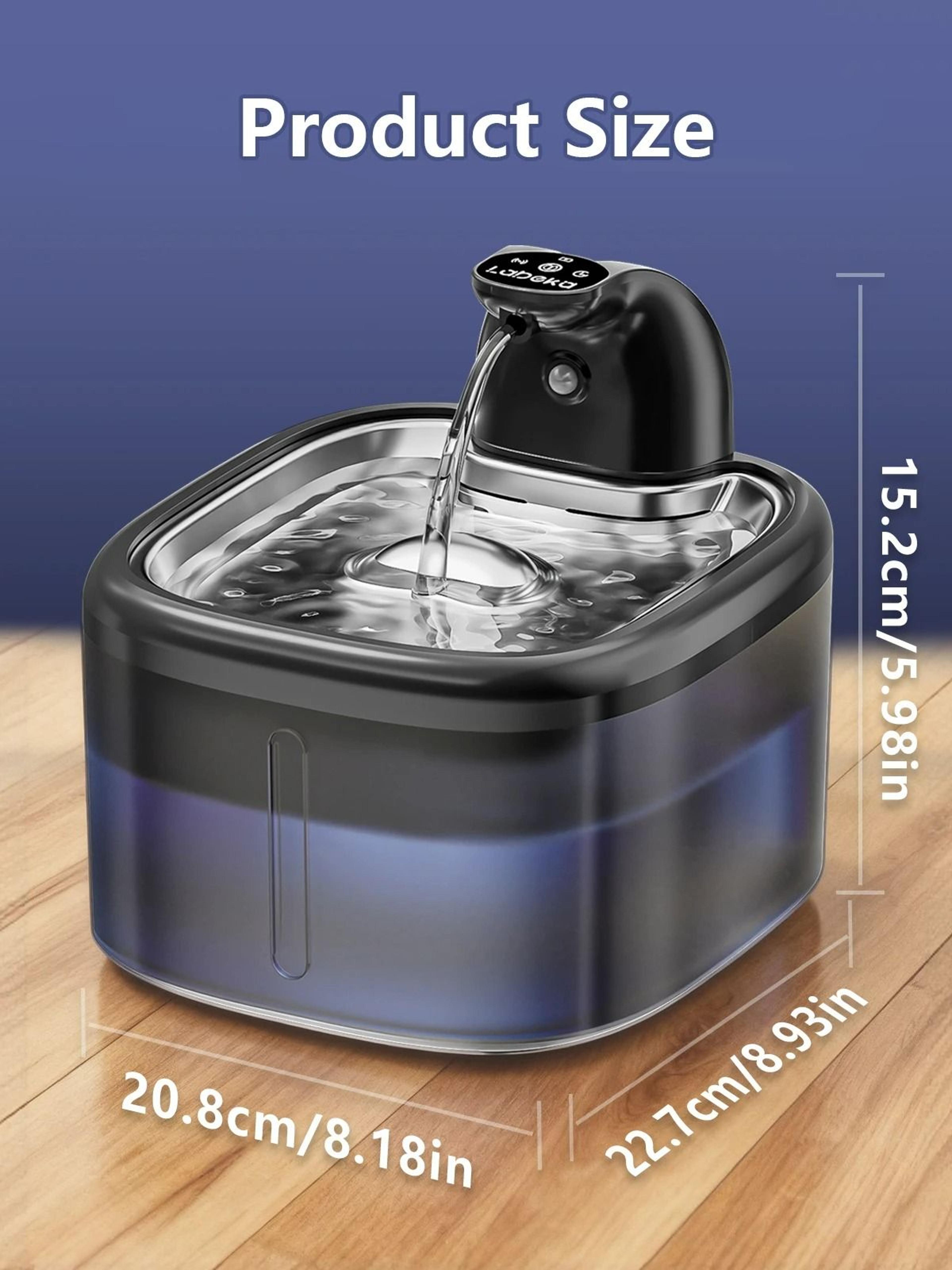 Wireless 35L Cat Water Fountain With Stainless Steel Tray And Motion Sensor 5