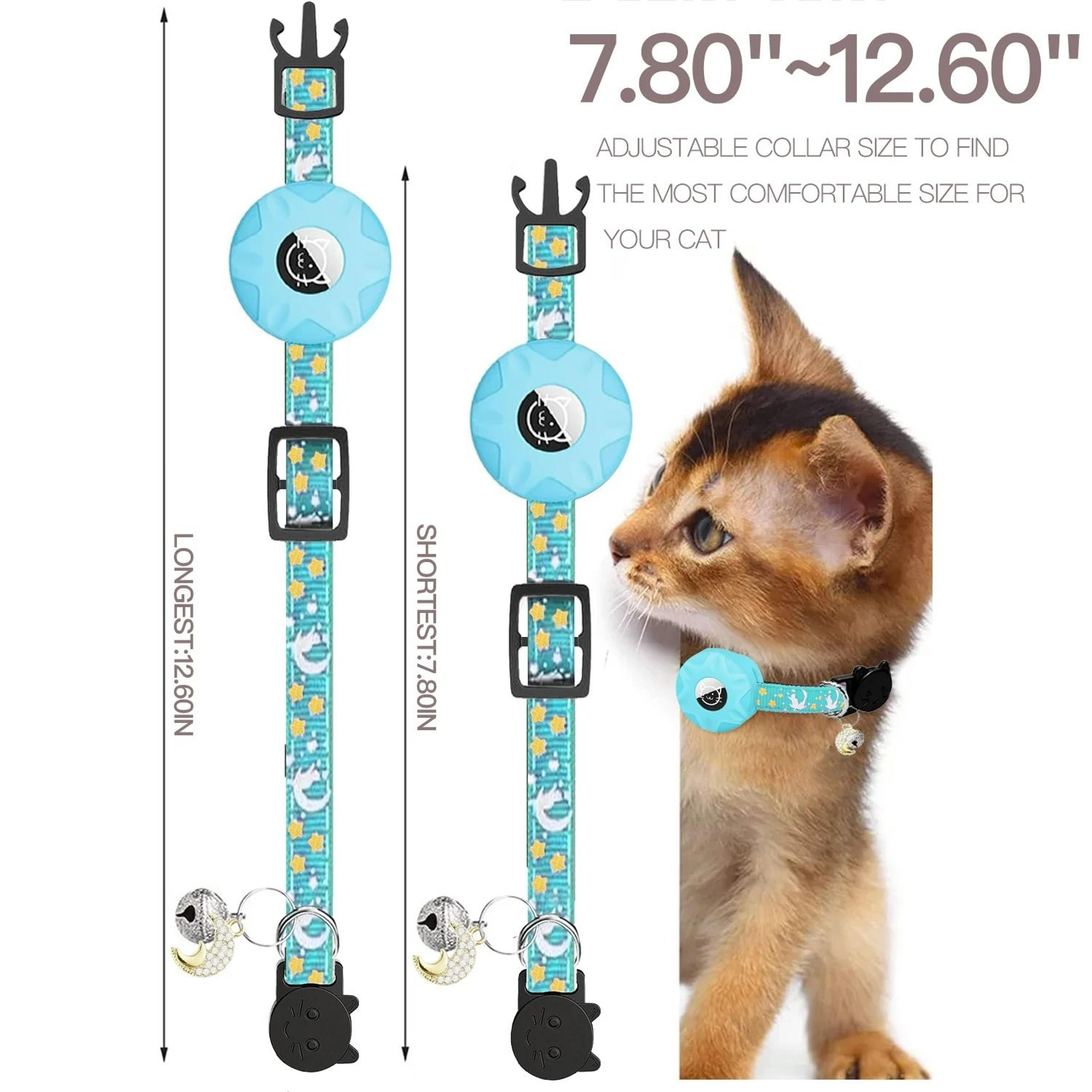 Reflective Moon  Stars AirTag Safety Collar  GlowintheDark Tracking For Cats 1