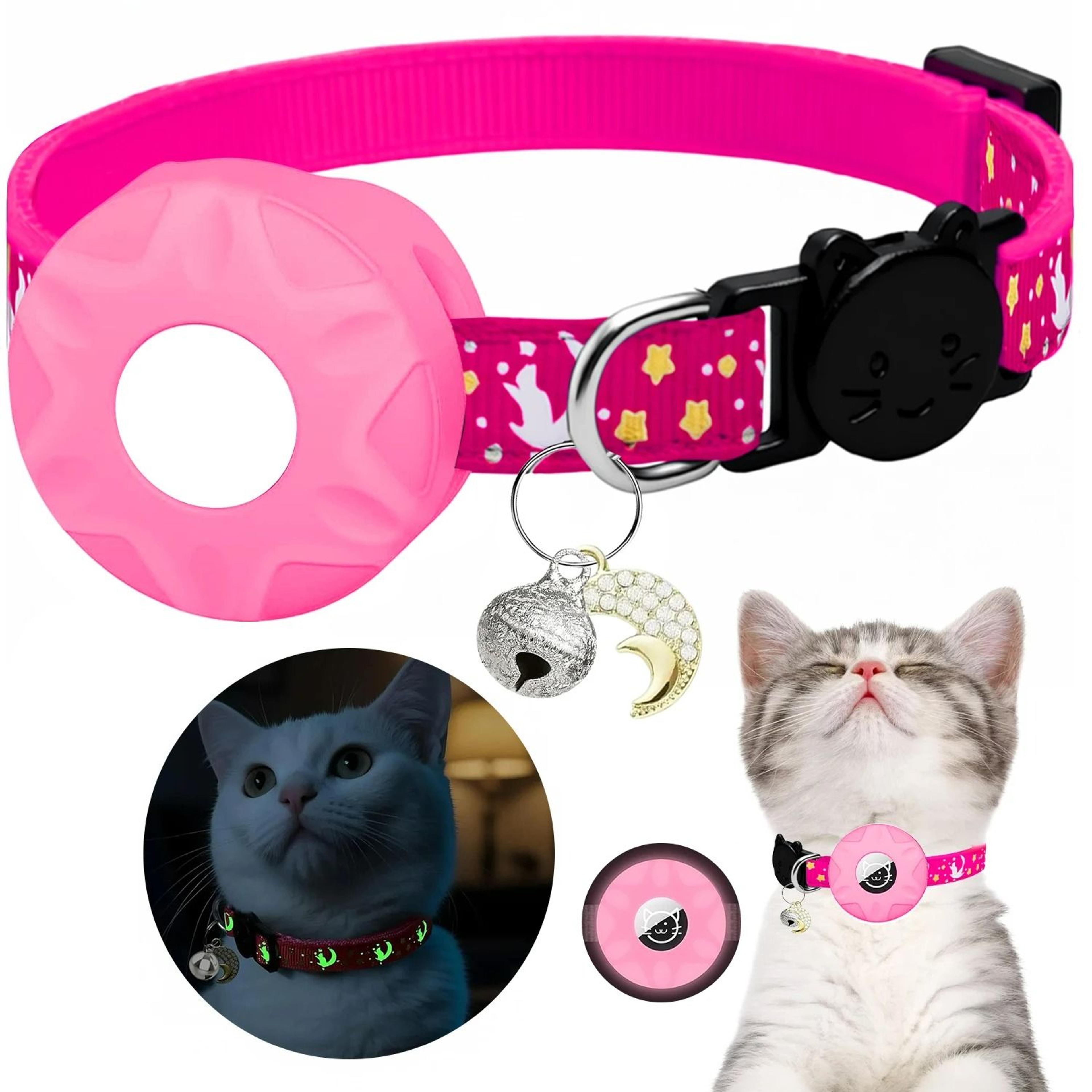 Reflective Moon  Stars AirTag Safety Collar  GlowintheDark Tracking For Cats 7