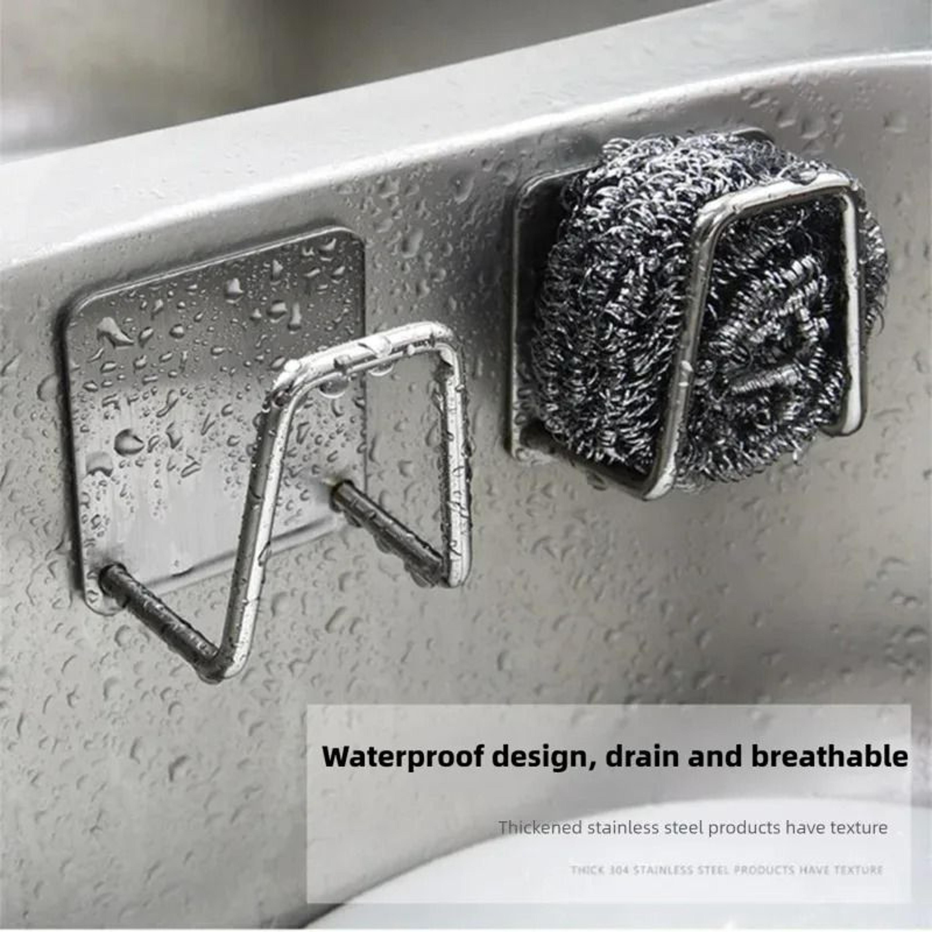 SelfAdhesive Stainless Steel Sponge Holder Set 3