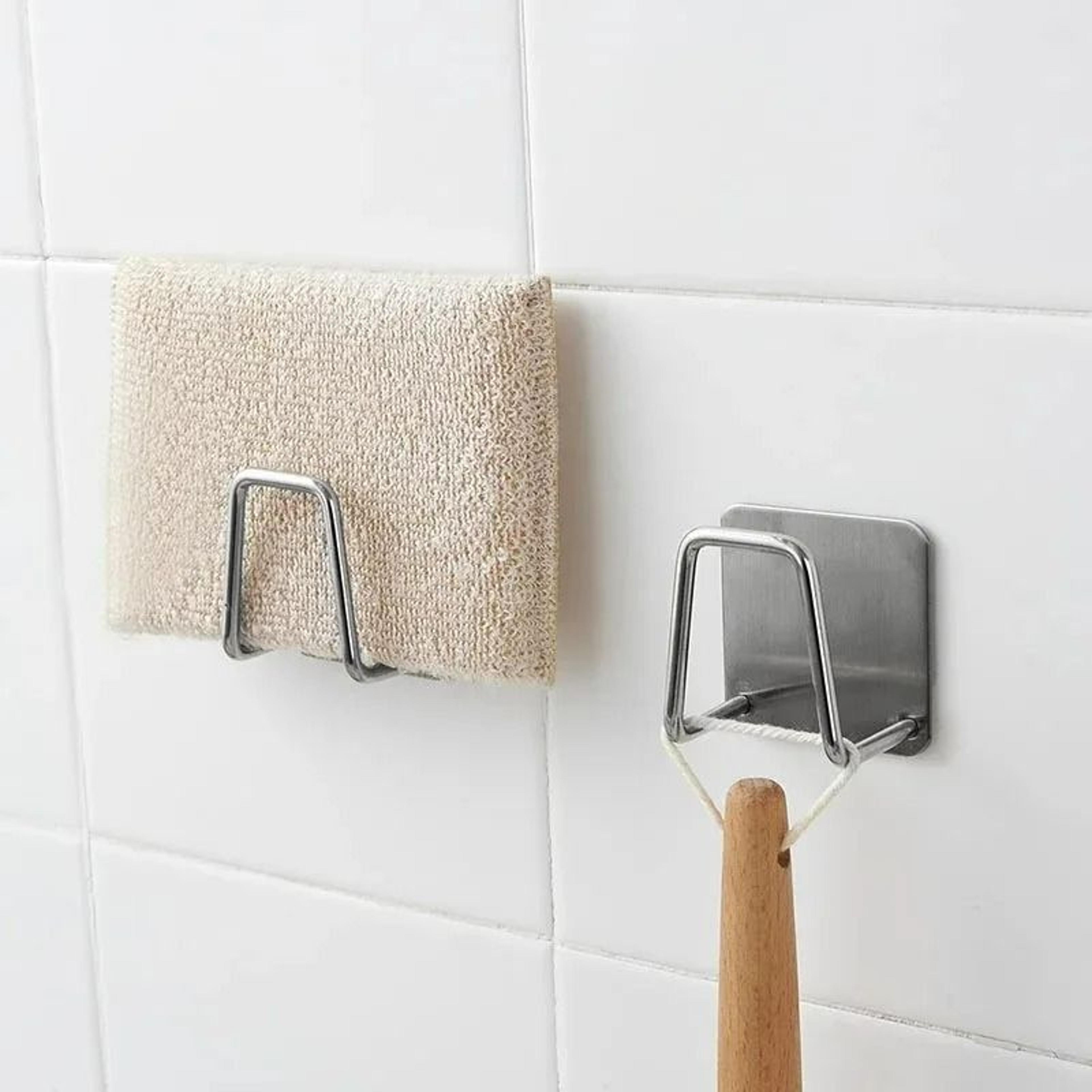 SelfAdhesive Stainless Steel Sponge Holder Set 4