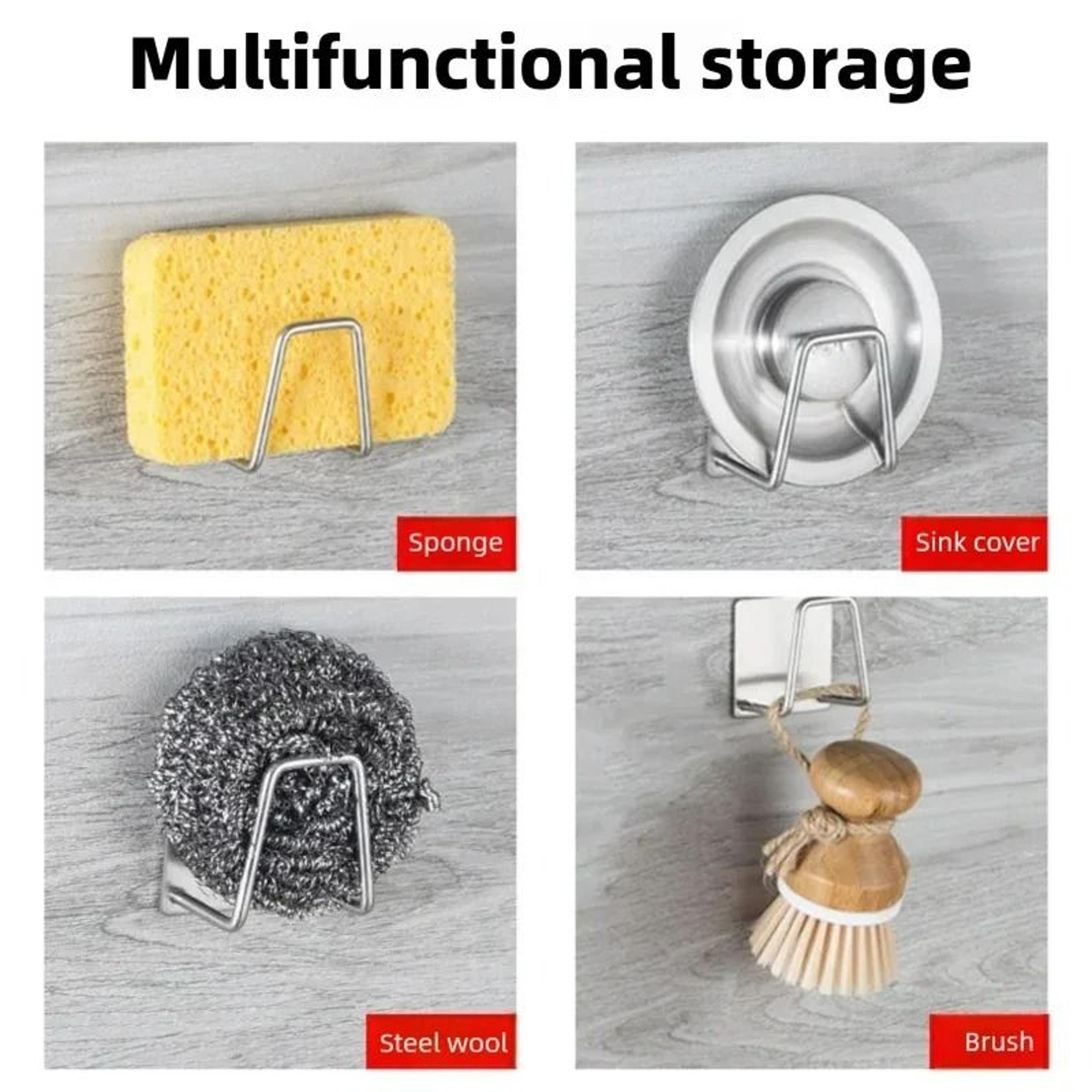 SelfAdhesive Stainless Steel Sponge Holder Set 5