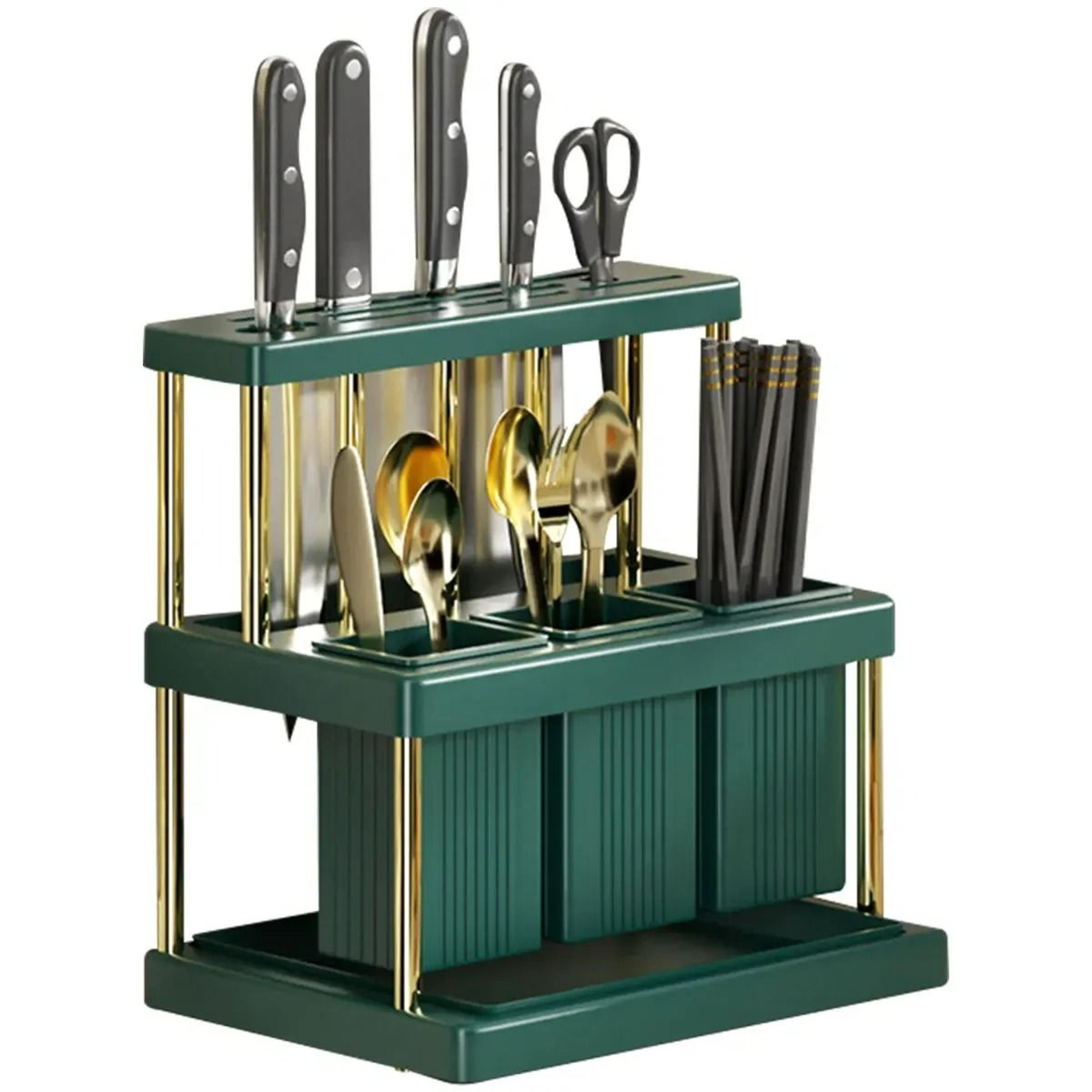 MultiFunction Kitchen Knife Holder And Cutlery Drainer Rack 7