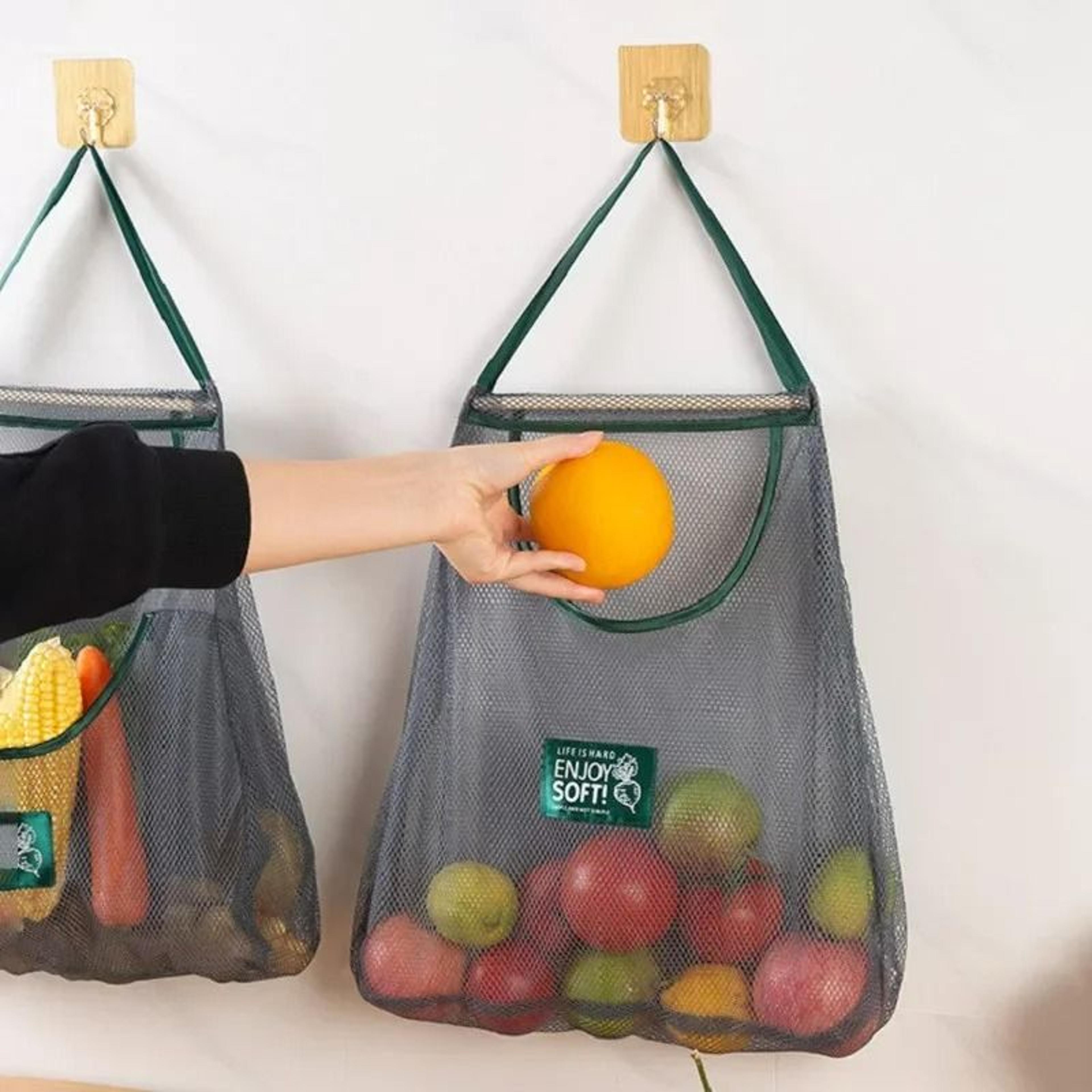 Portable Hanging Mesh Storage Bag  Breathable Fruit And Vegetable Net Pouches 3