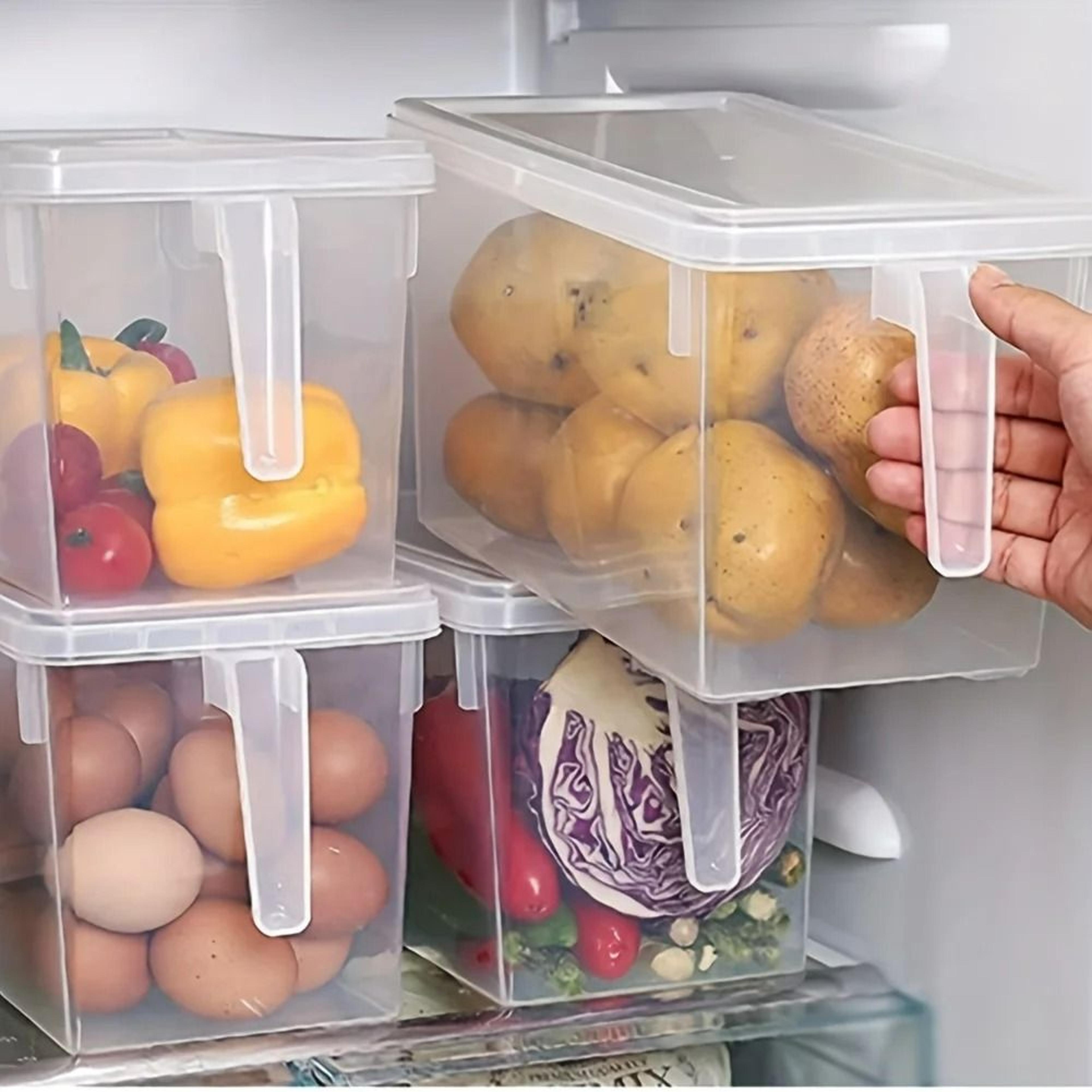 Clear Fridge Storage Container With BuiltIn Handle And Airtight Preservation Lid 3