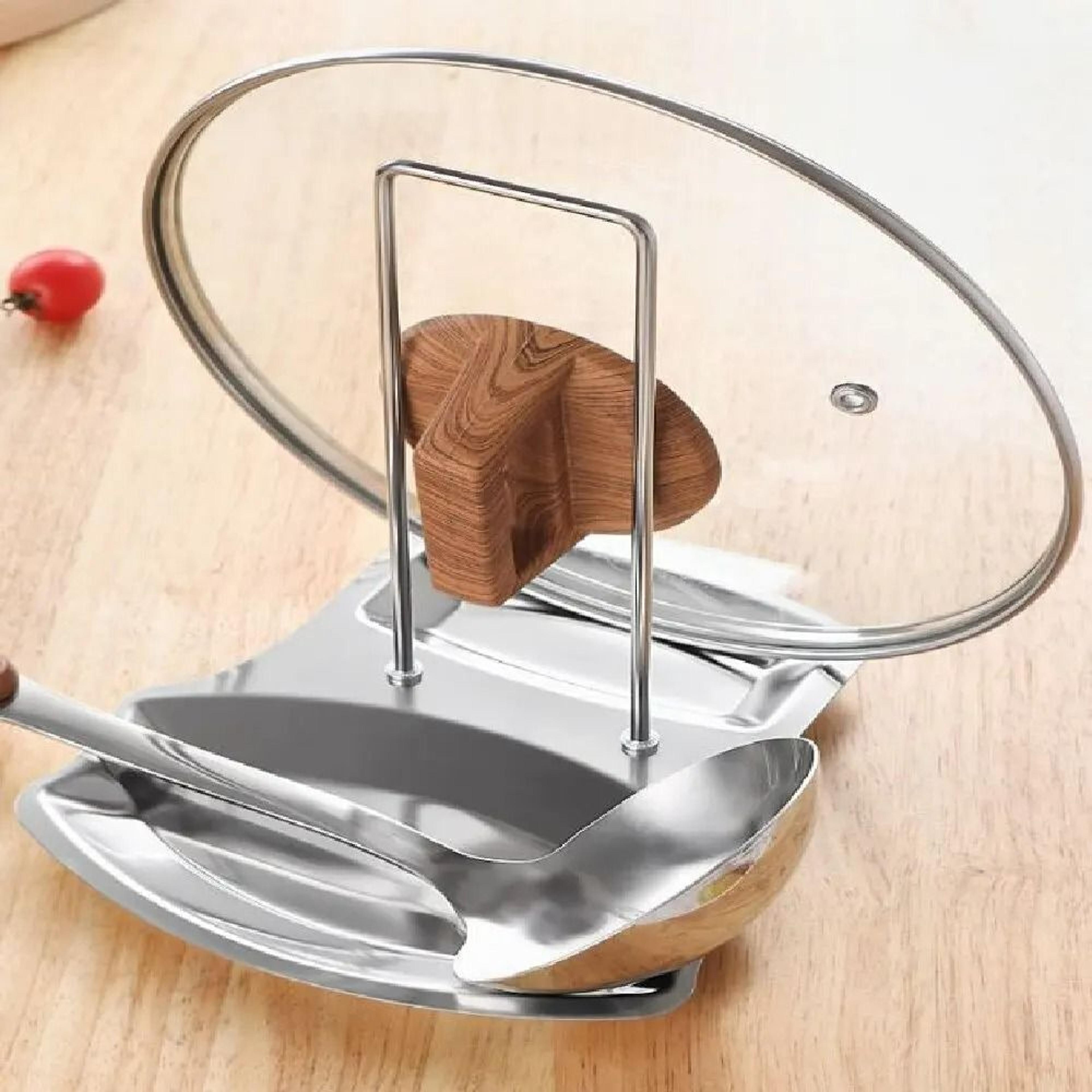 Stainless Steel Pot Lid Holder  MultiFunctional Kitchen Storage Rack For Utensils And Dishes 4