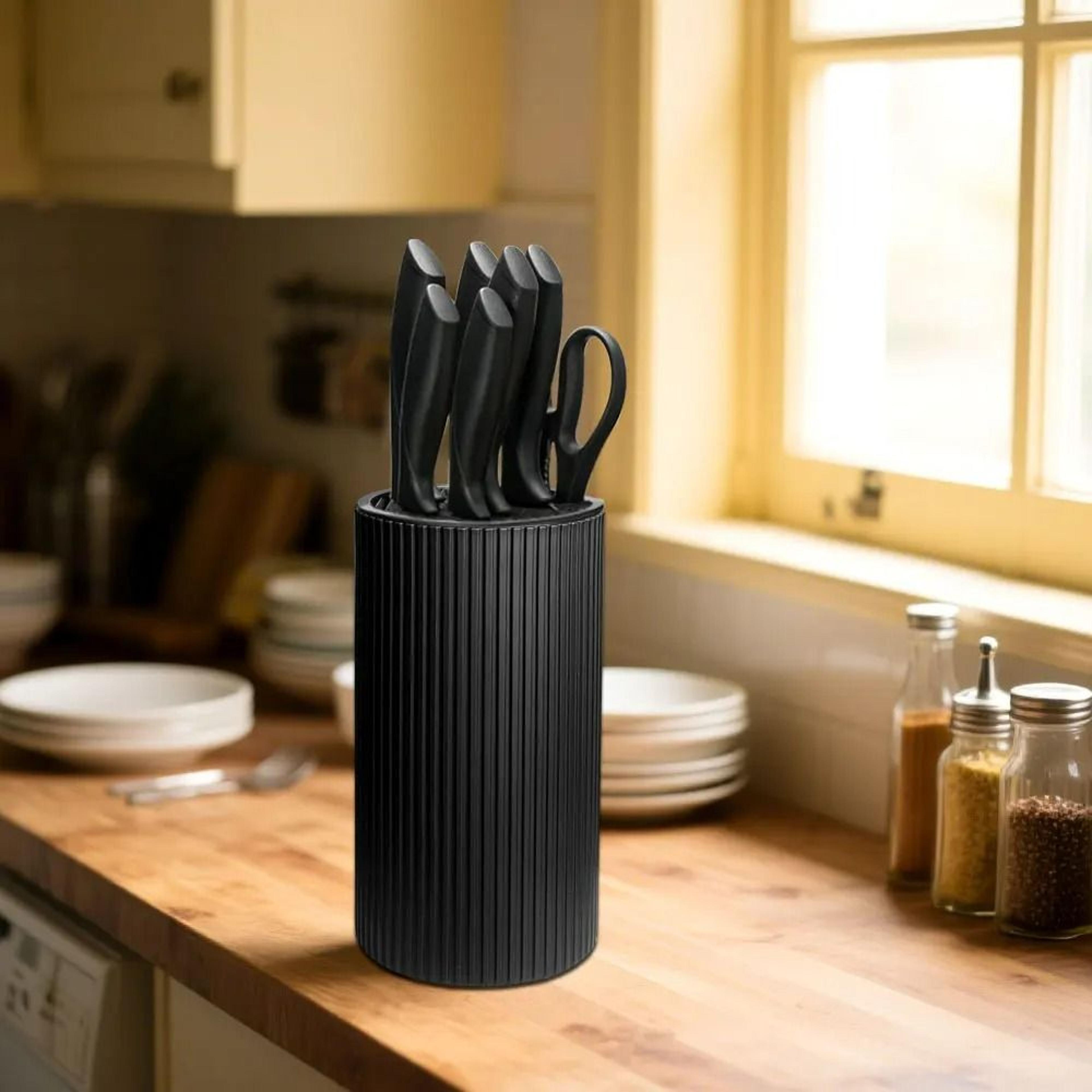 88Inch Universal Kitchen Knife Stand  NonSlot Inserted Cutting Tool Storage Bucket For Chef Steel   1