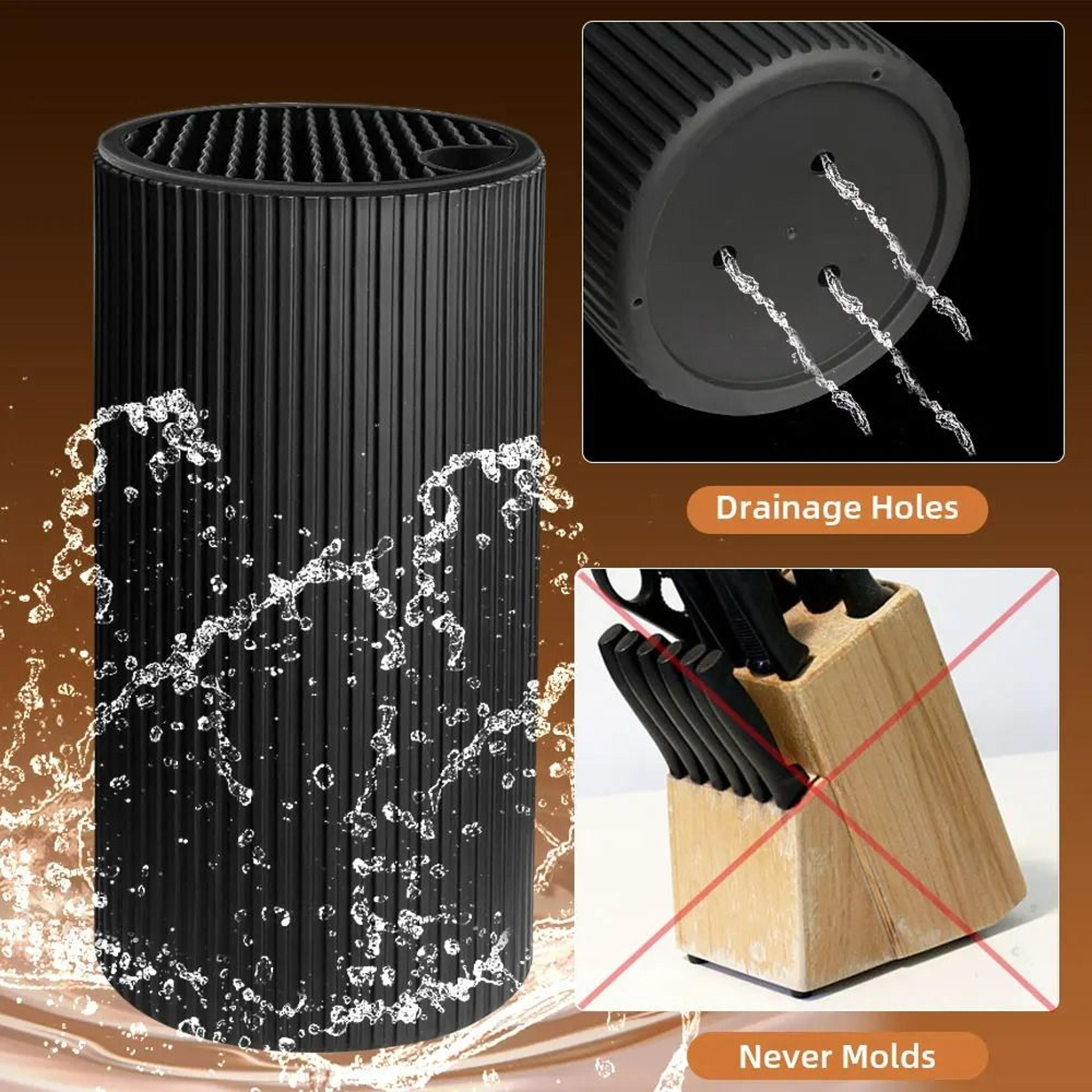 88Inch Universal Kitchen Knife Stand  NonSlot Inserted Cutting Tool Storage Bucket For Chef Steel   4