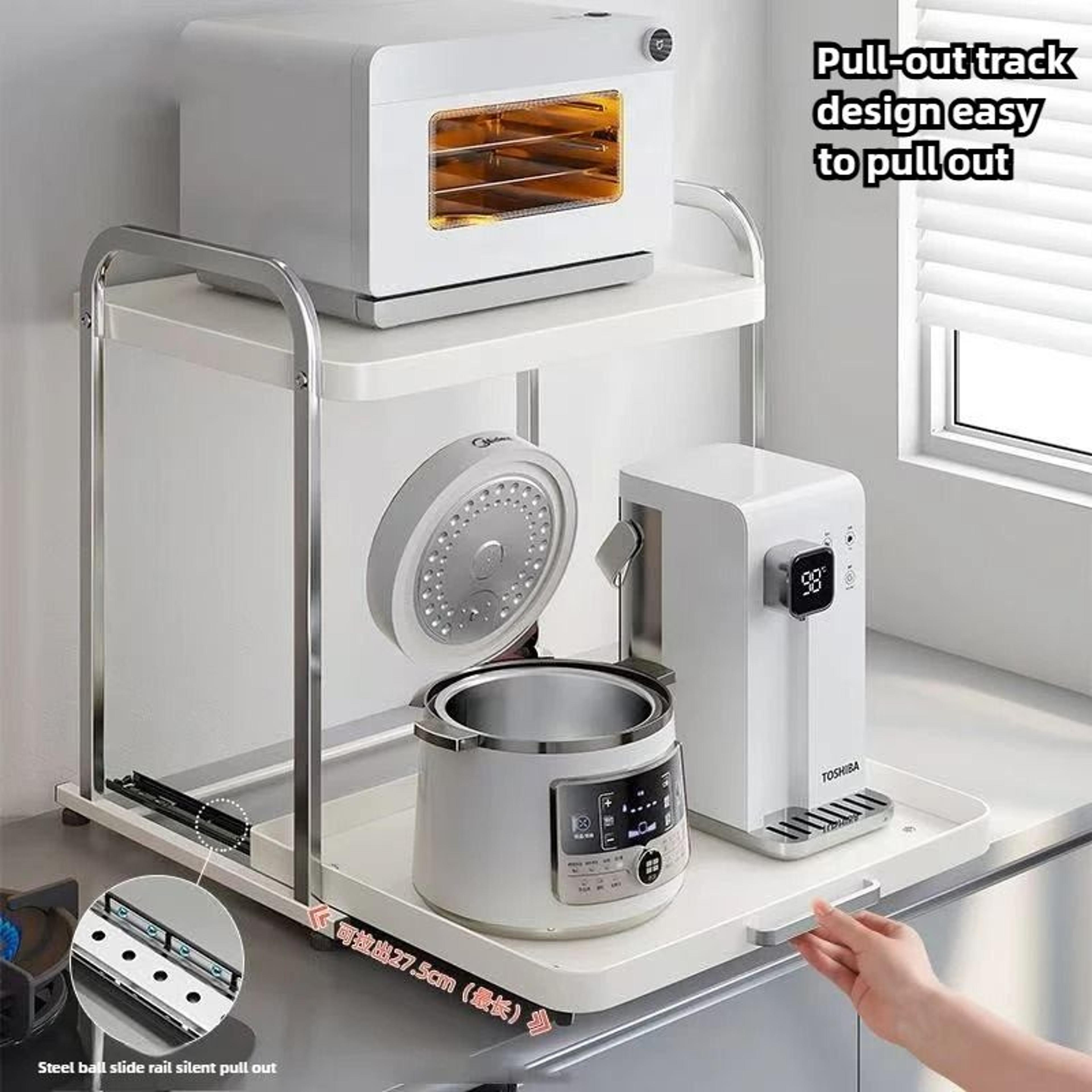 2Tier PullOut Microwave  Kitchen Appliance Storage Rack 2