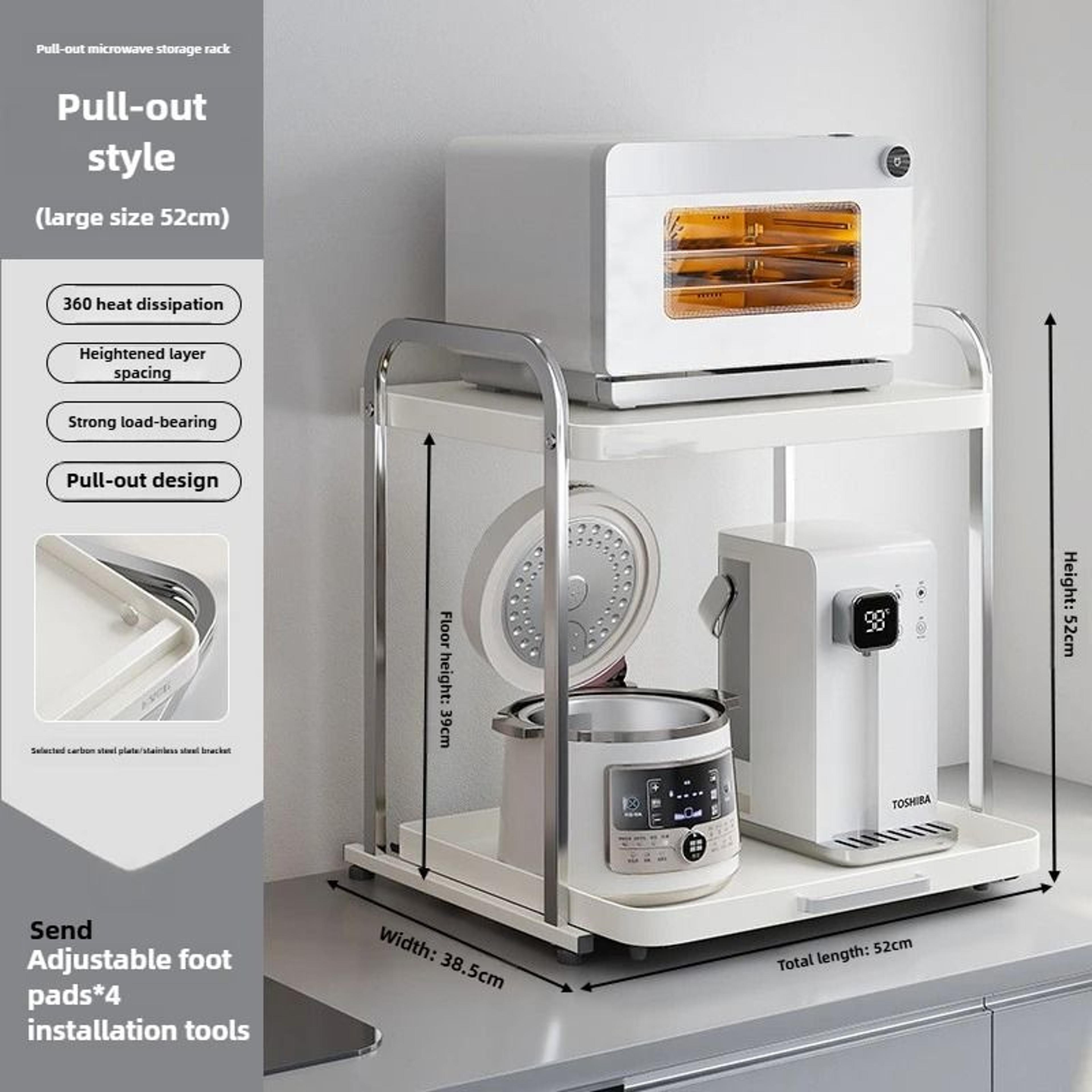 2Tier PullOut Microwave  Kitchen Appliance Storage Rack 7
