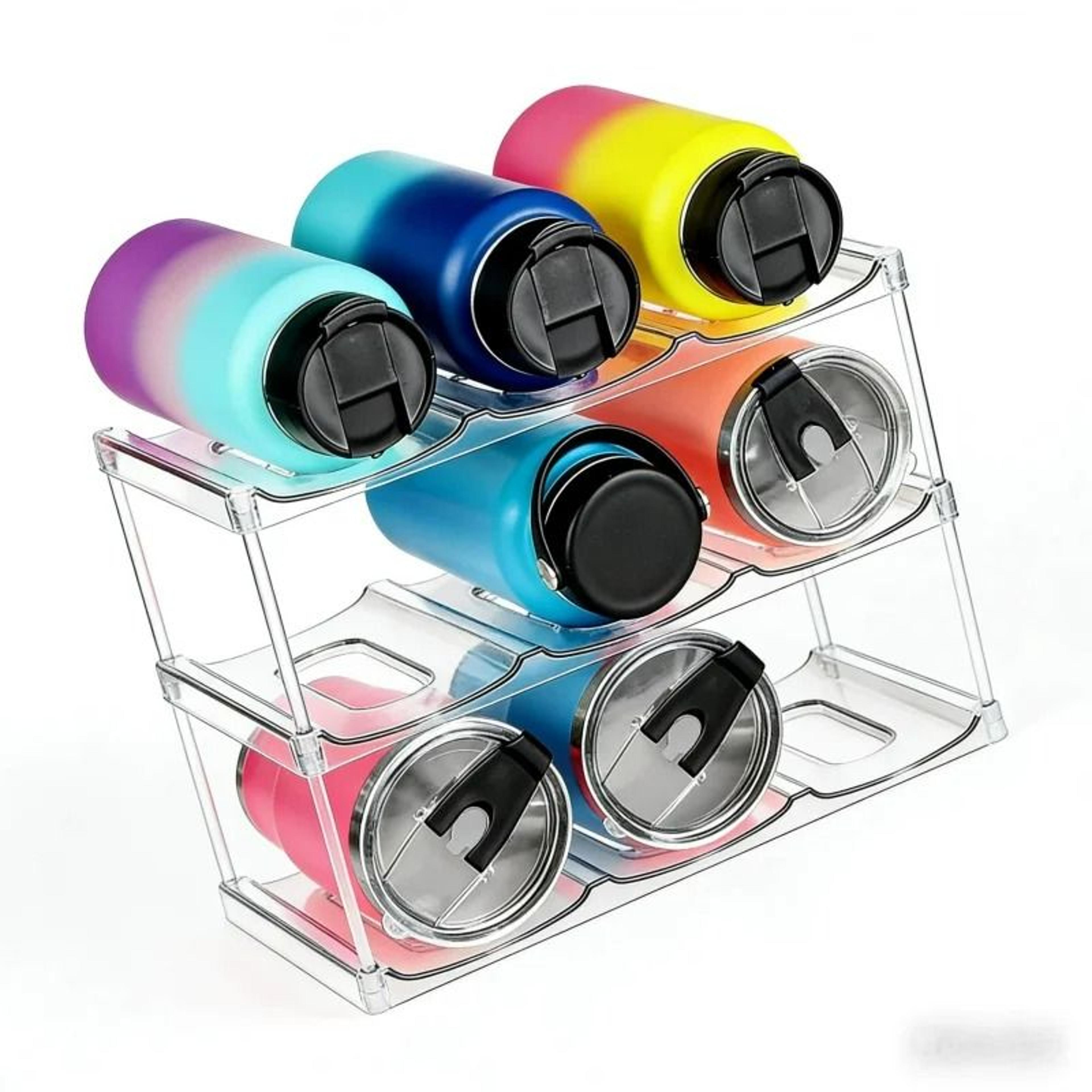 Stackable Clear Tumbler  WideDiameter Water Bottle Rack 1