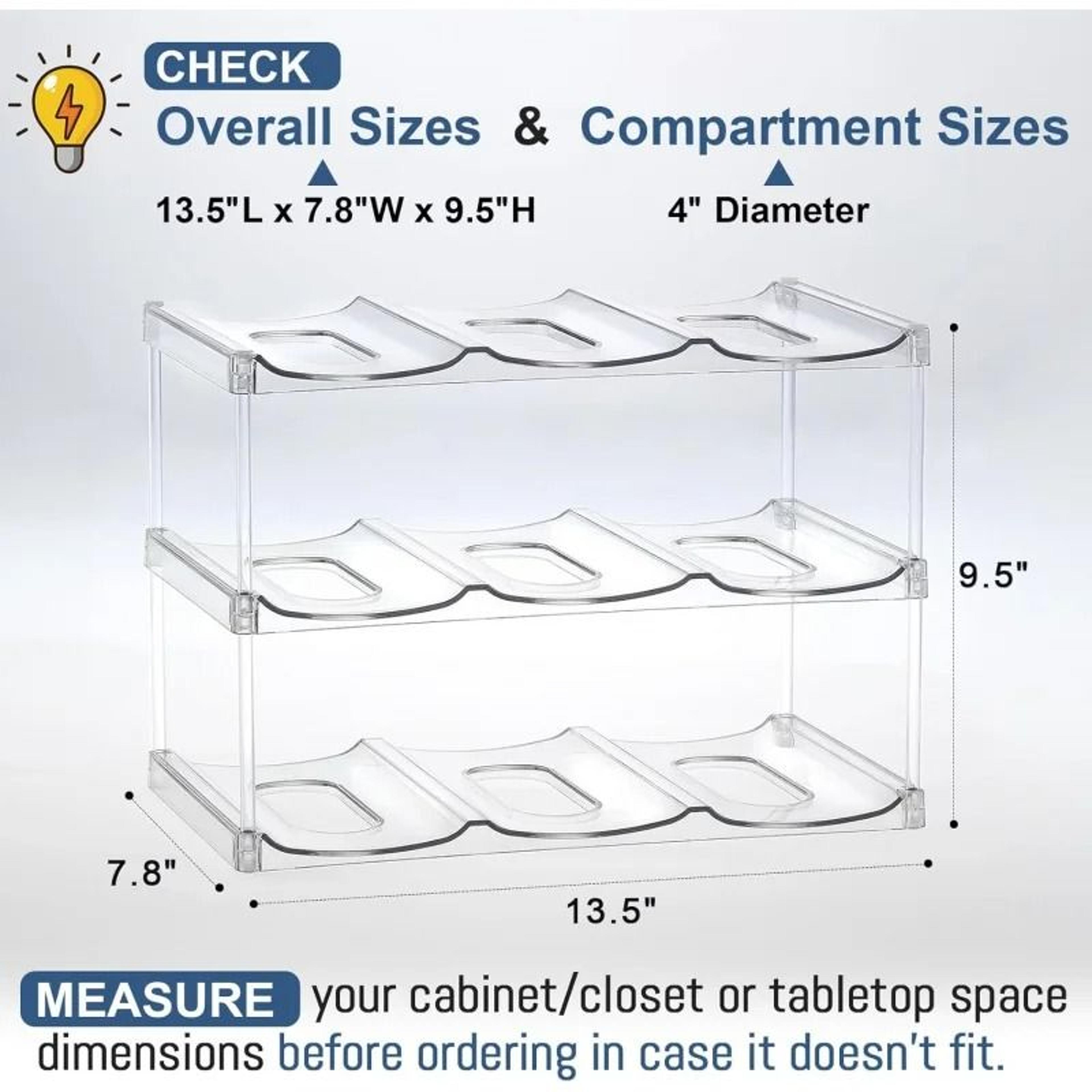 Stackable Clear Tumbler  WideDiameter Water Bottle Rack 5