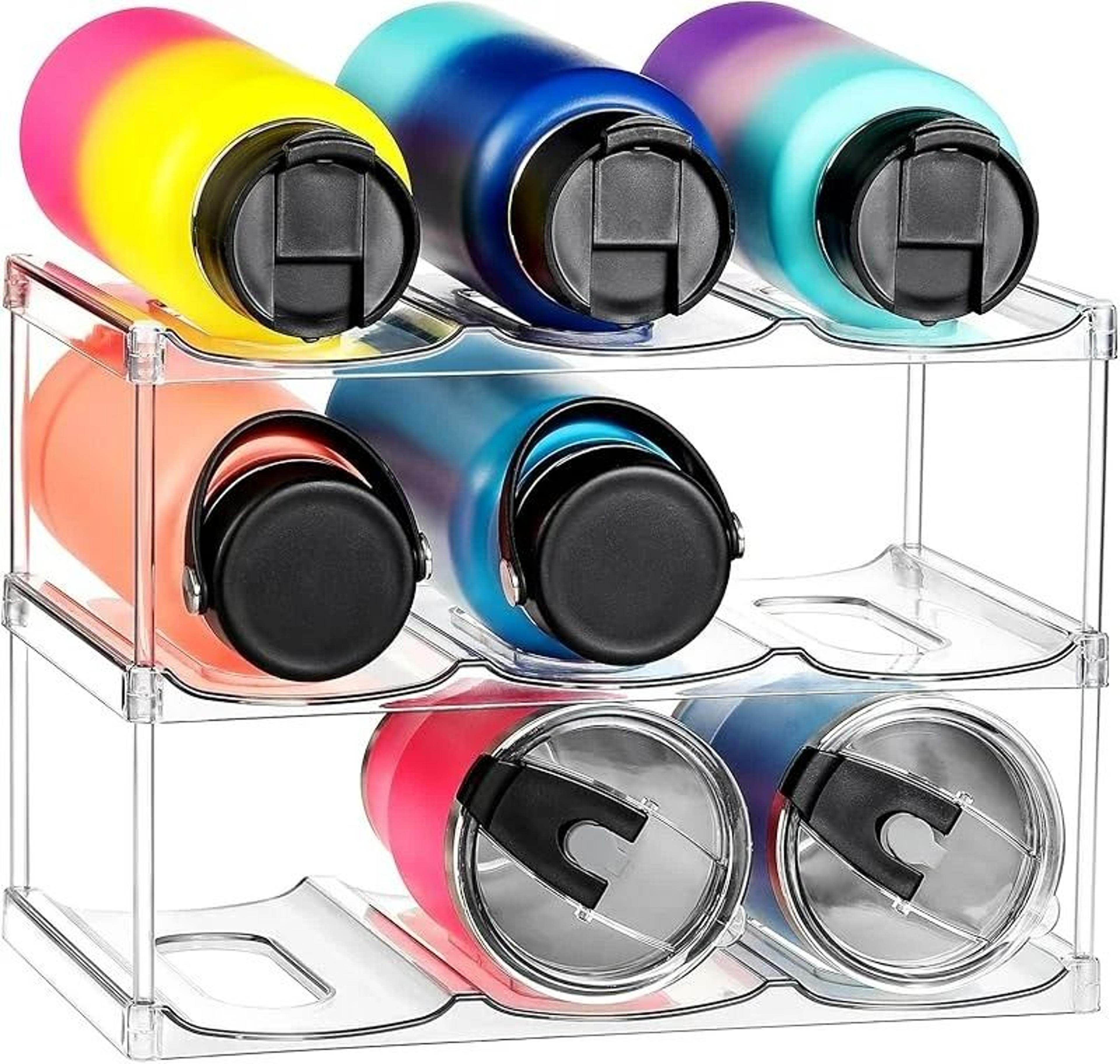 Stackable Clear Tumbler  WideDiameter Water Bottle Rack 8