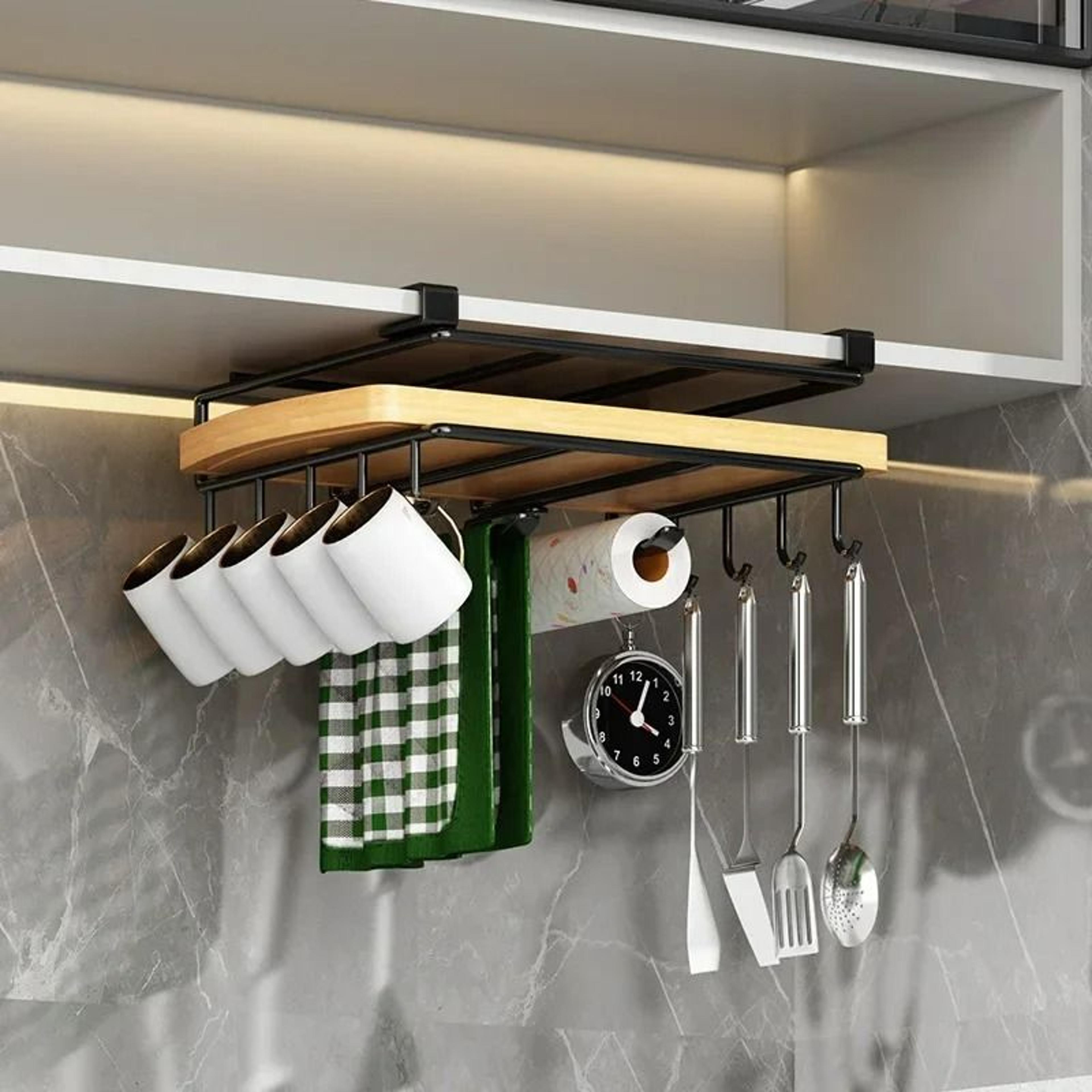 UnderShelf Cutting Board  Utility Mug Hanger Rack 3