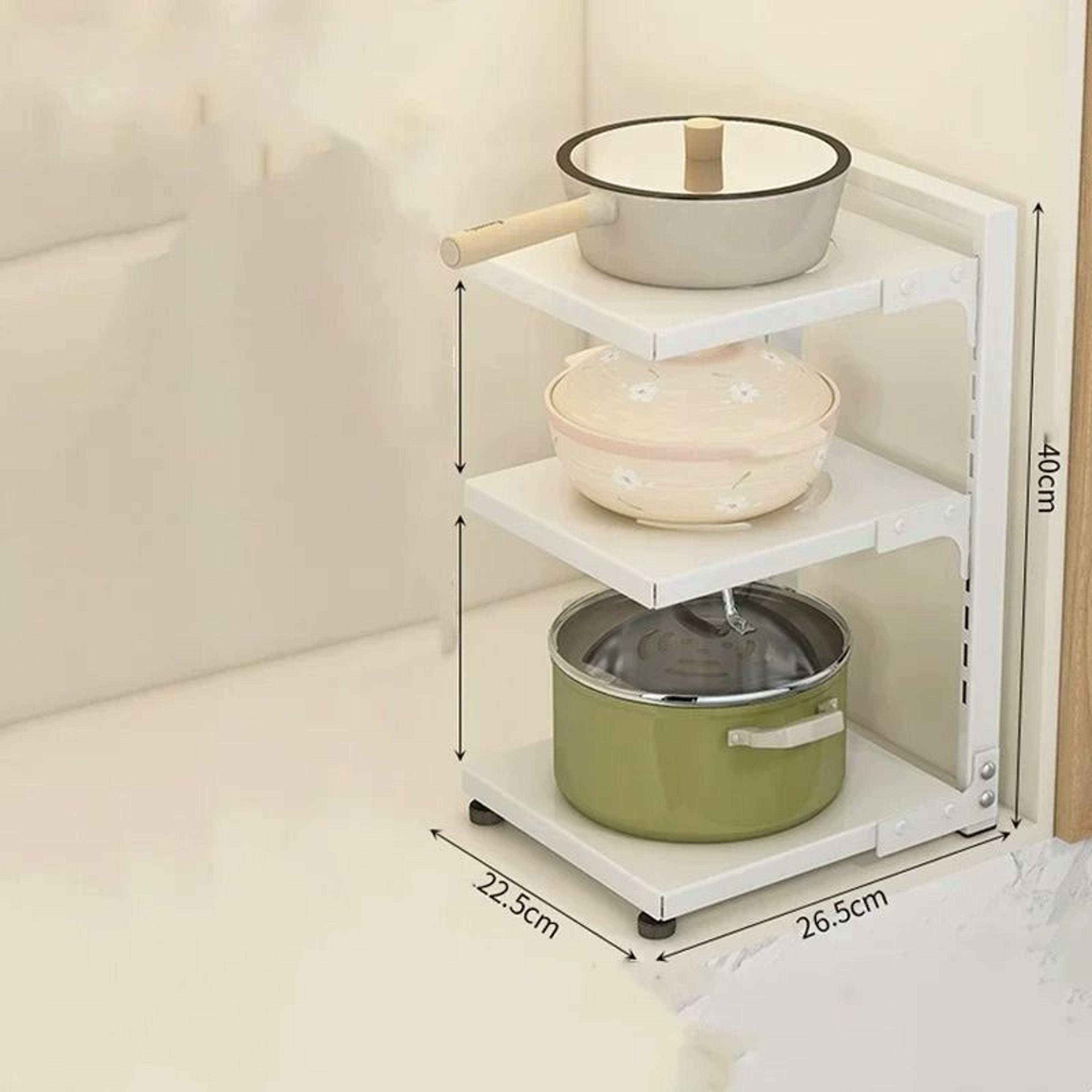 HeavyDuty MultiLayer Carbon Steel UnderSink Cabinet Storage Rack 14