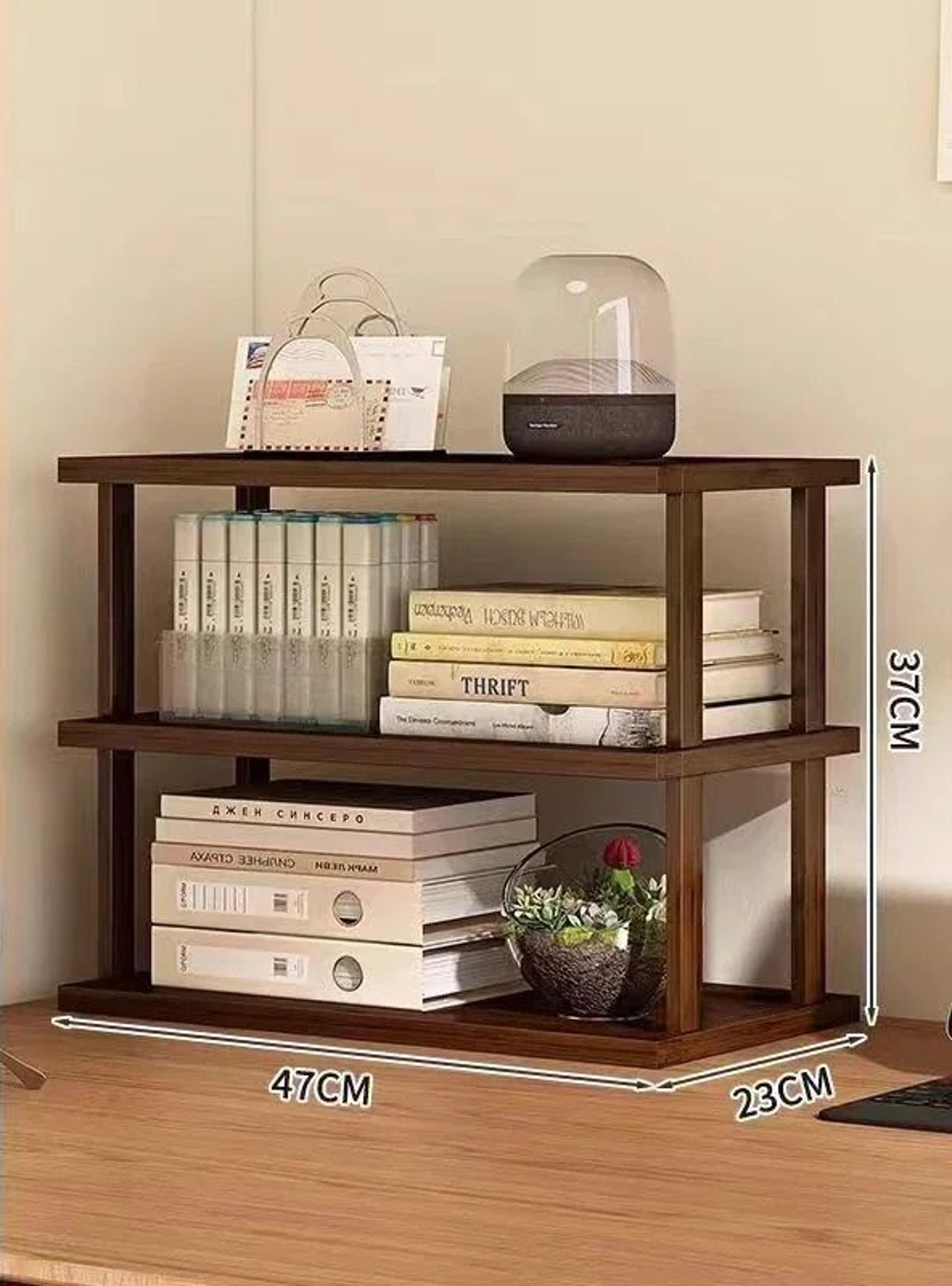 Natural Bamboo Desktop Storage Rack And MultiLayer Countertop Organizer 9