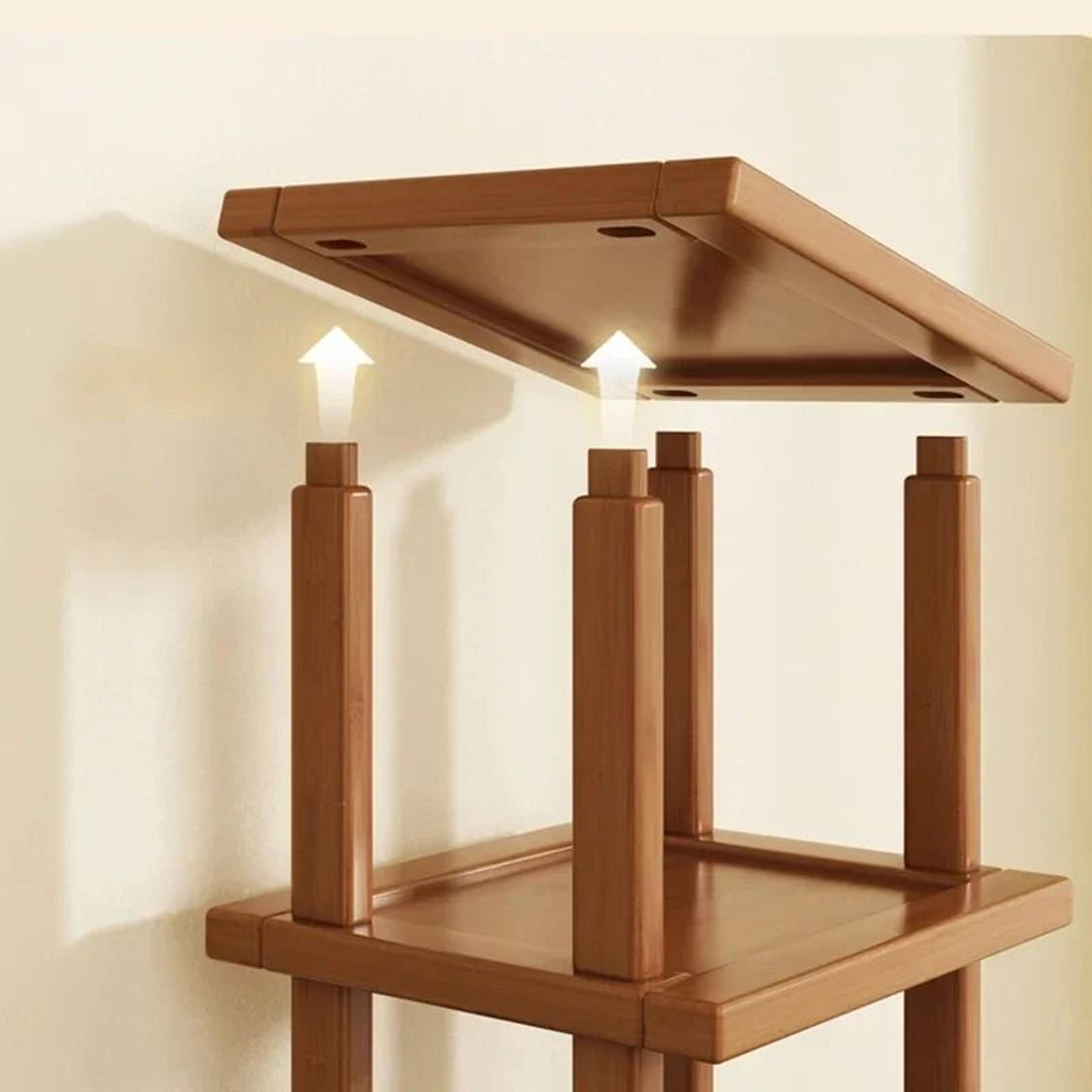 Natural Bamboo Desktop Storage Rack And MultiLayer Countertop Organizer 3