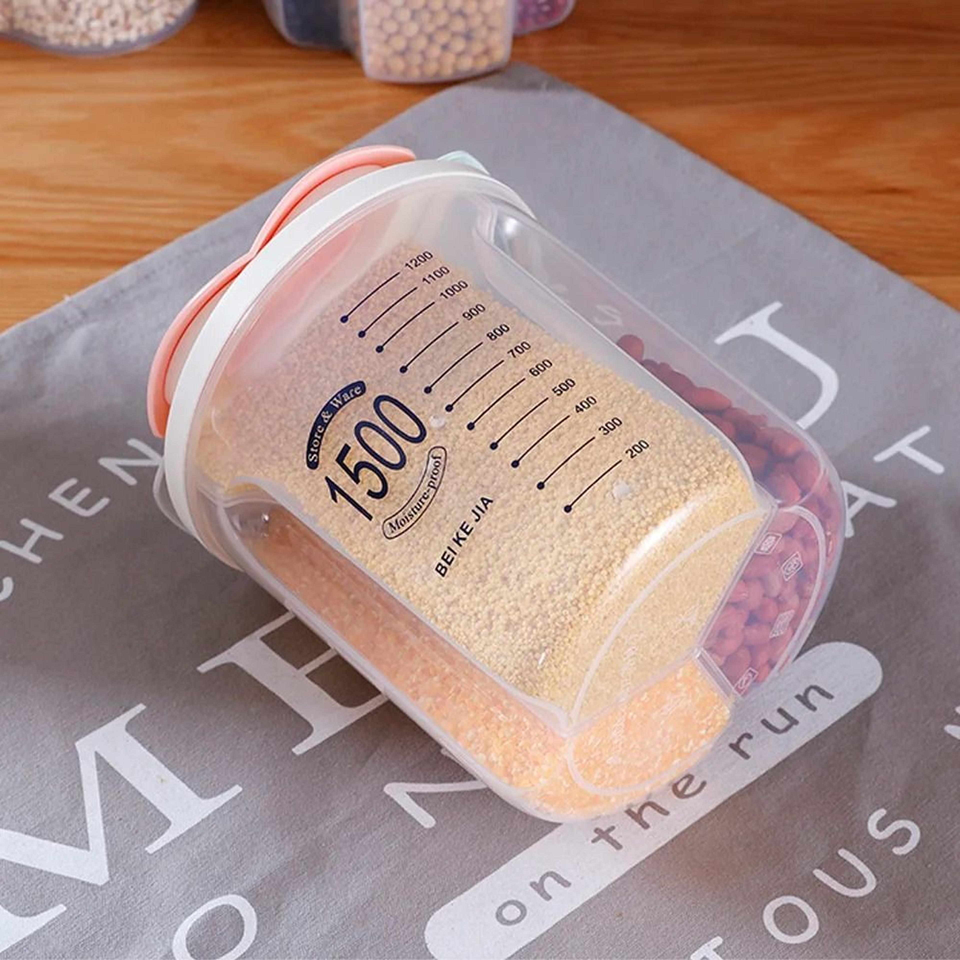 MultiCompartment Sealed Rotating Dry Food Storage Container And Grain Dispenser 2