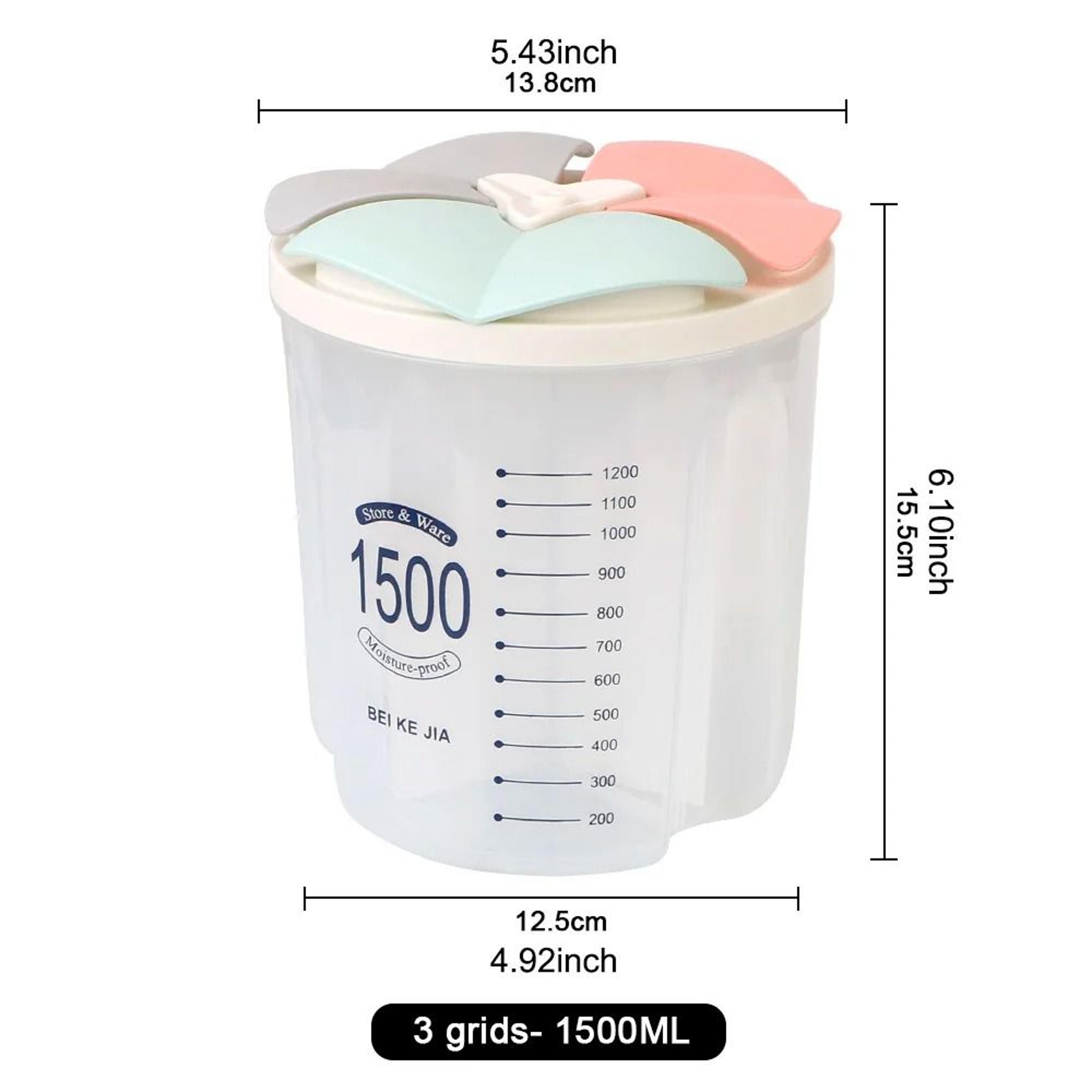 MultiCompartment Sealed Rotating Dry Food Storage Container And Grain Dispenser 6