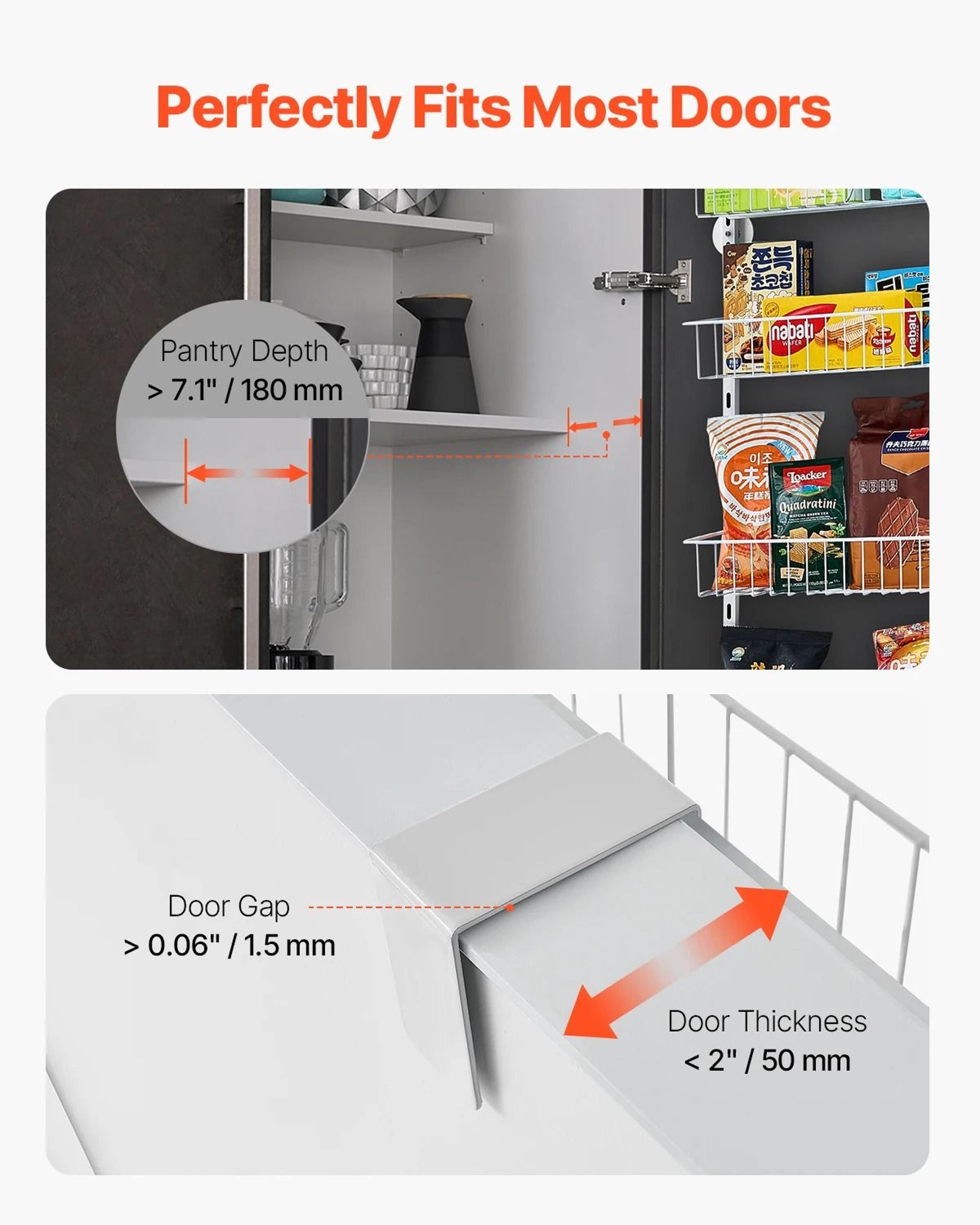 Adjustable Over The Door Pantry Organizer And Heavy Duty Steel Hanging Spice Rack 1