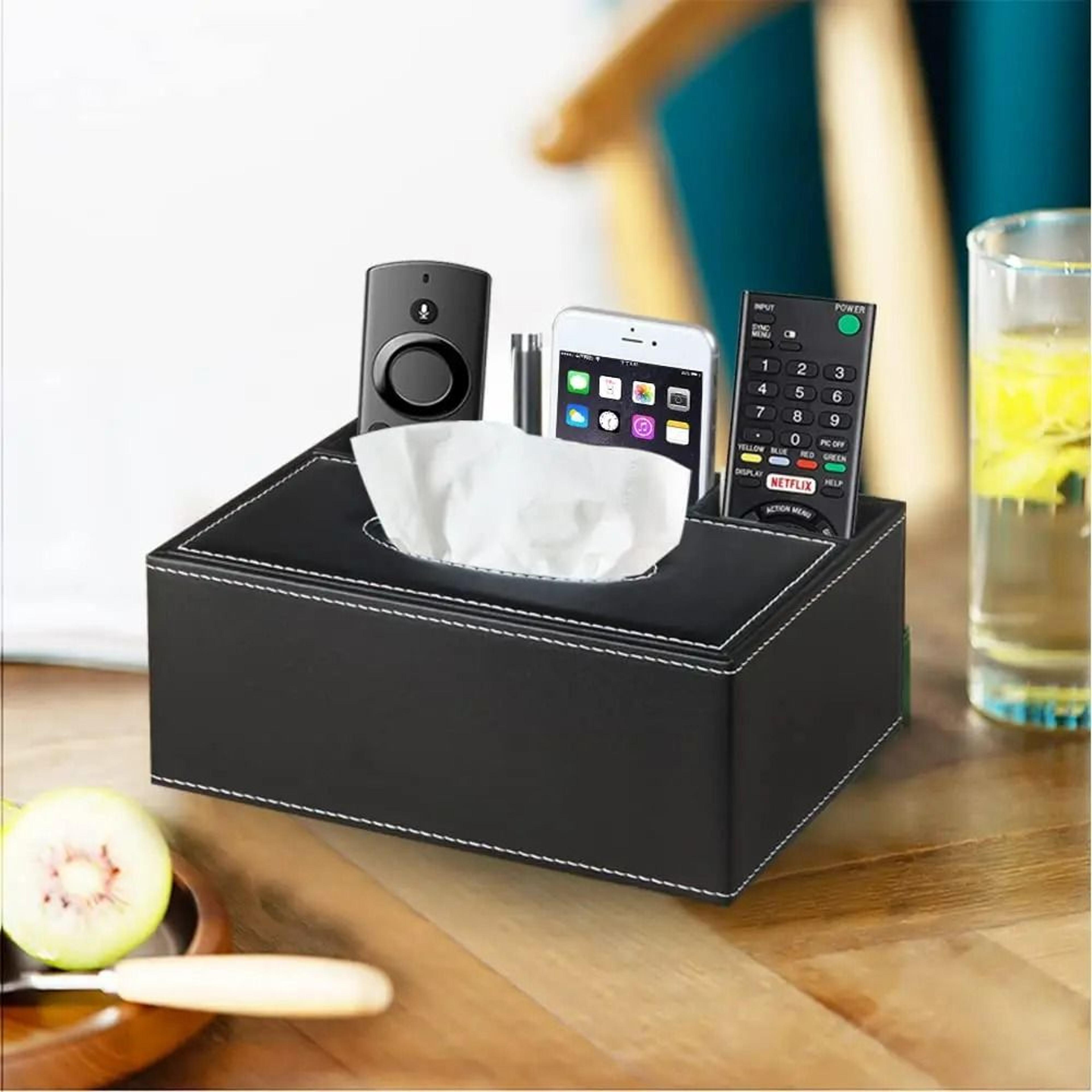 Multifunctional Tissue Box With BuiltIn Stationery And Remote Control Organizer 4