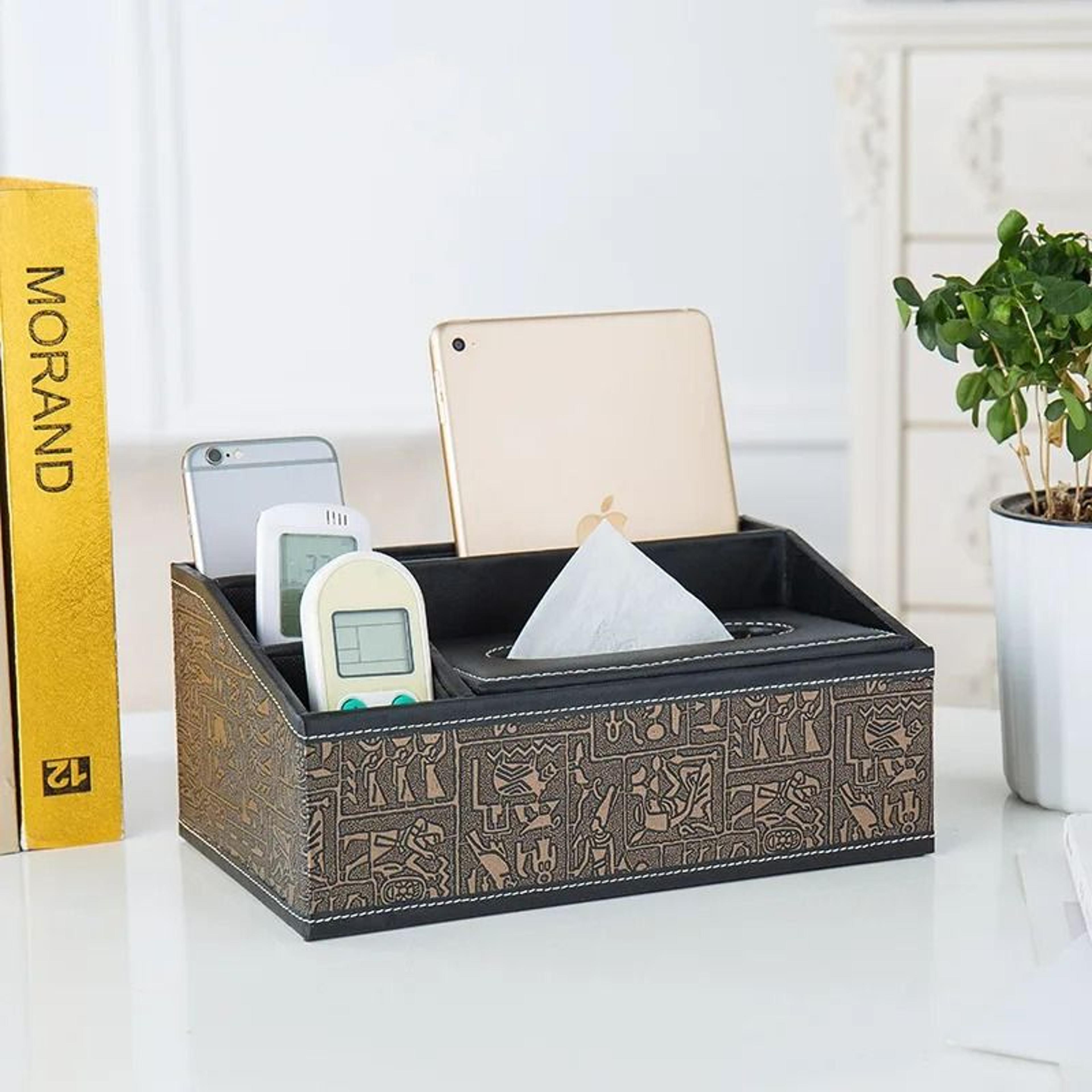Multifunctional Tissue Box With BuiltIn Stationery And Remote Control Organizer 8