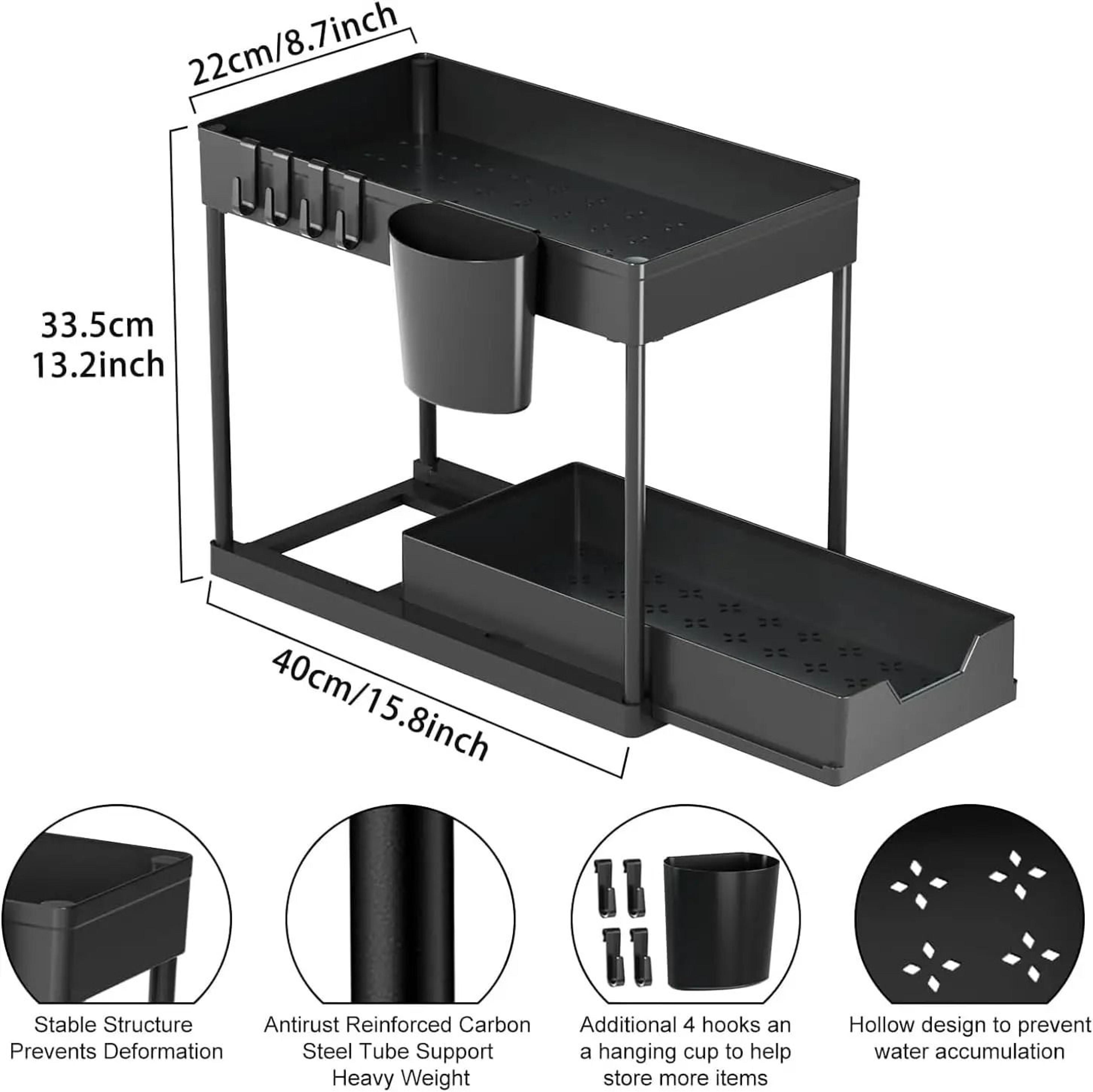 2Tier UnderSink Organizer And MultiPurpose Bathroom Cabinet Storage Shelf Set 2