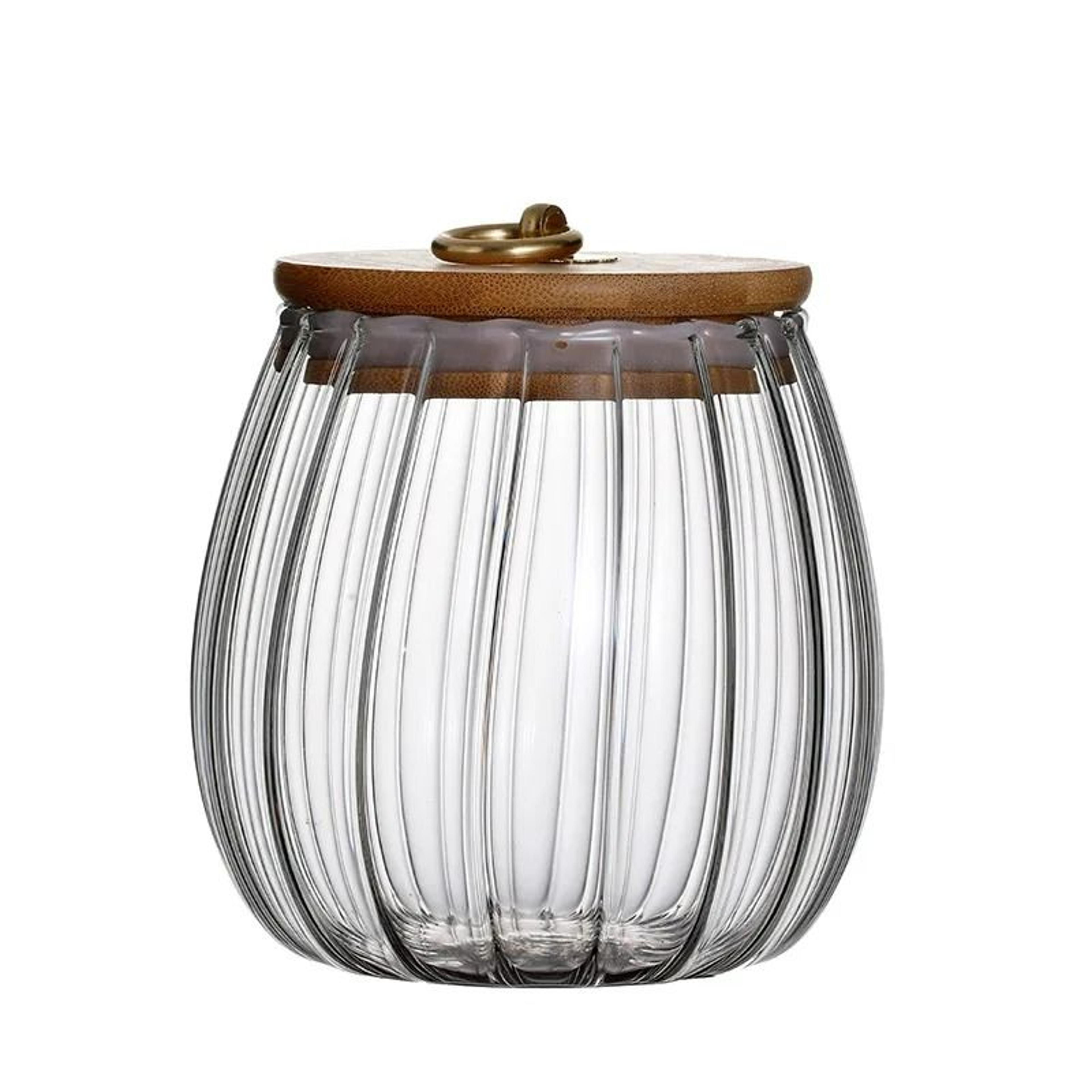 Airtight Glass Food Storage Jar With Natural Wood Lid And MoistureProof Kitchen Countertop Containe 4