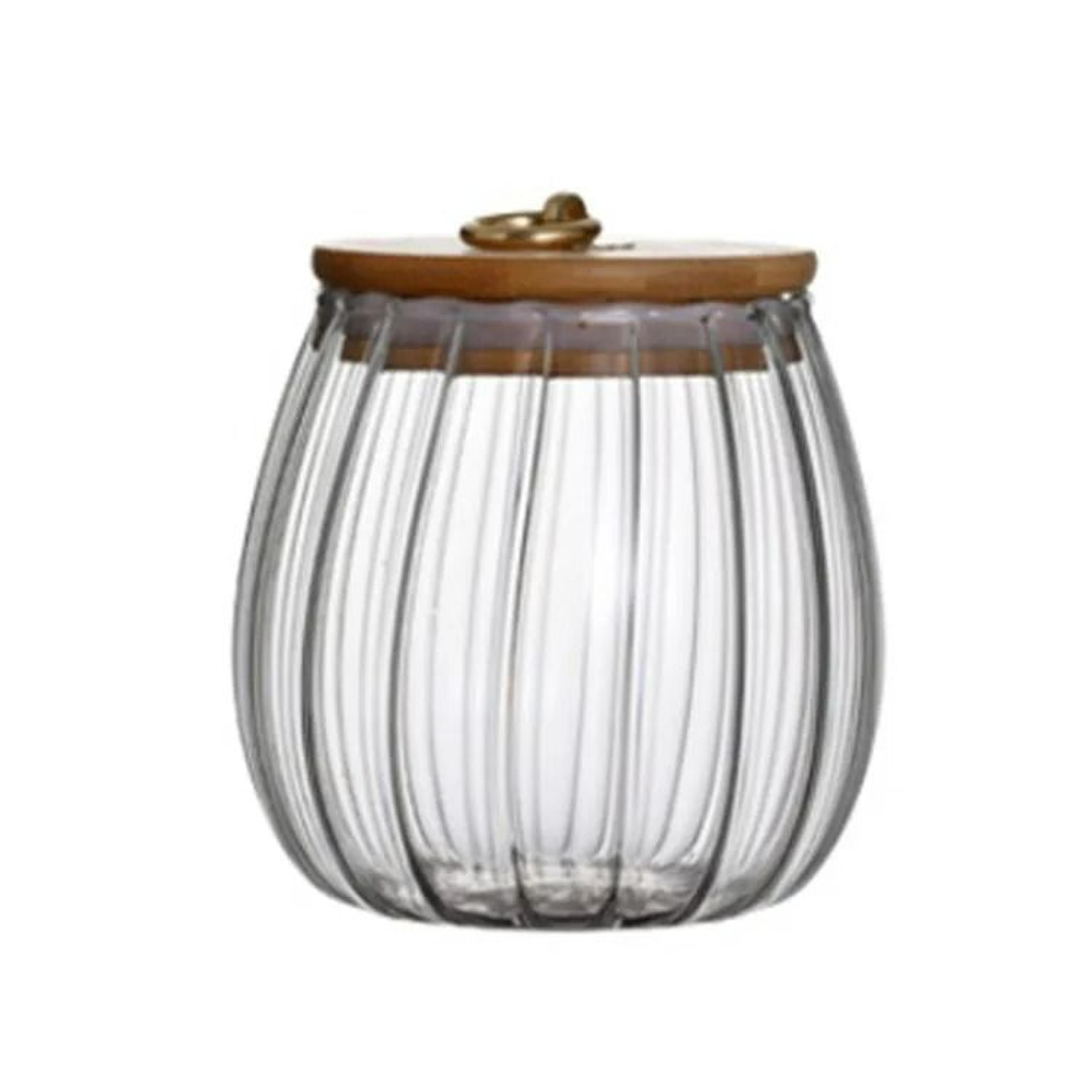 Airtight Glass Food Storage Jar With Natural Wood Lid And MoistureProof Kitchen Countertop Containe 6