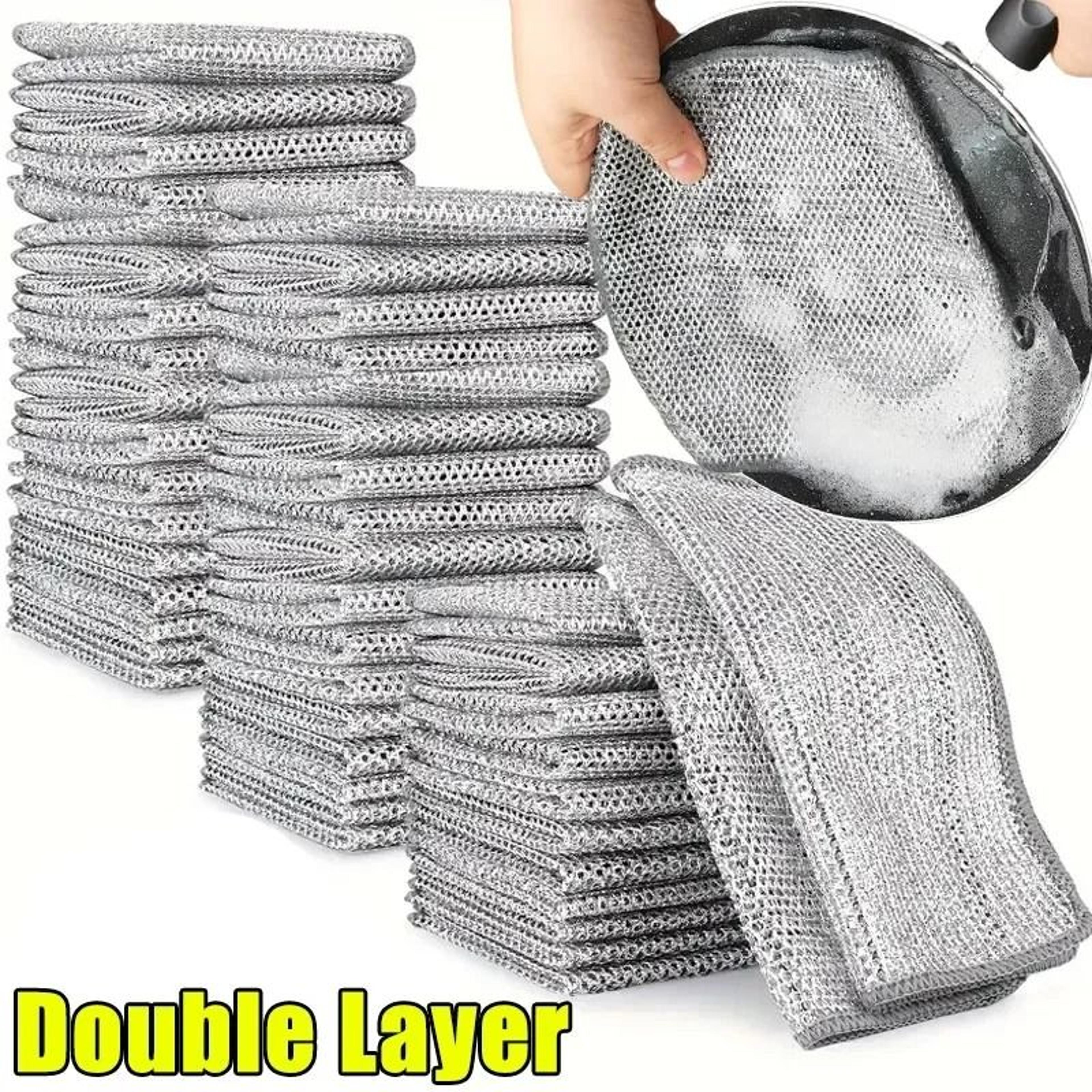50Pack Magic Wire Dishcloths  NonScratch Silver Wire Scrubbing Cloths With Builtin Sponge For Kitch 8