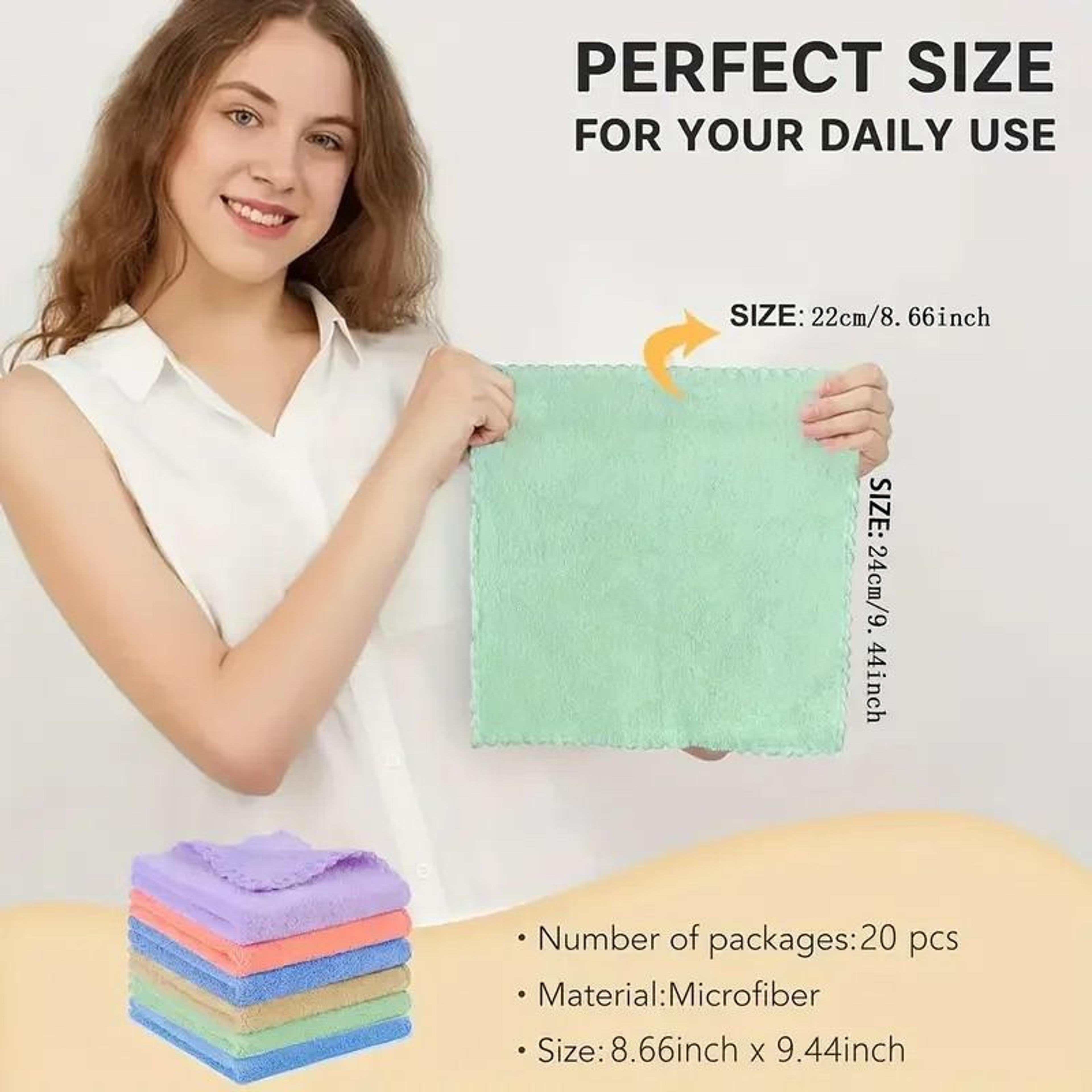 50Pack Small Coral Fleece Hand Towels  Highly Absorbent Solid Color Face And Dish Cloths 1