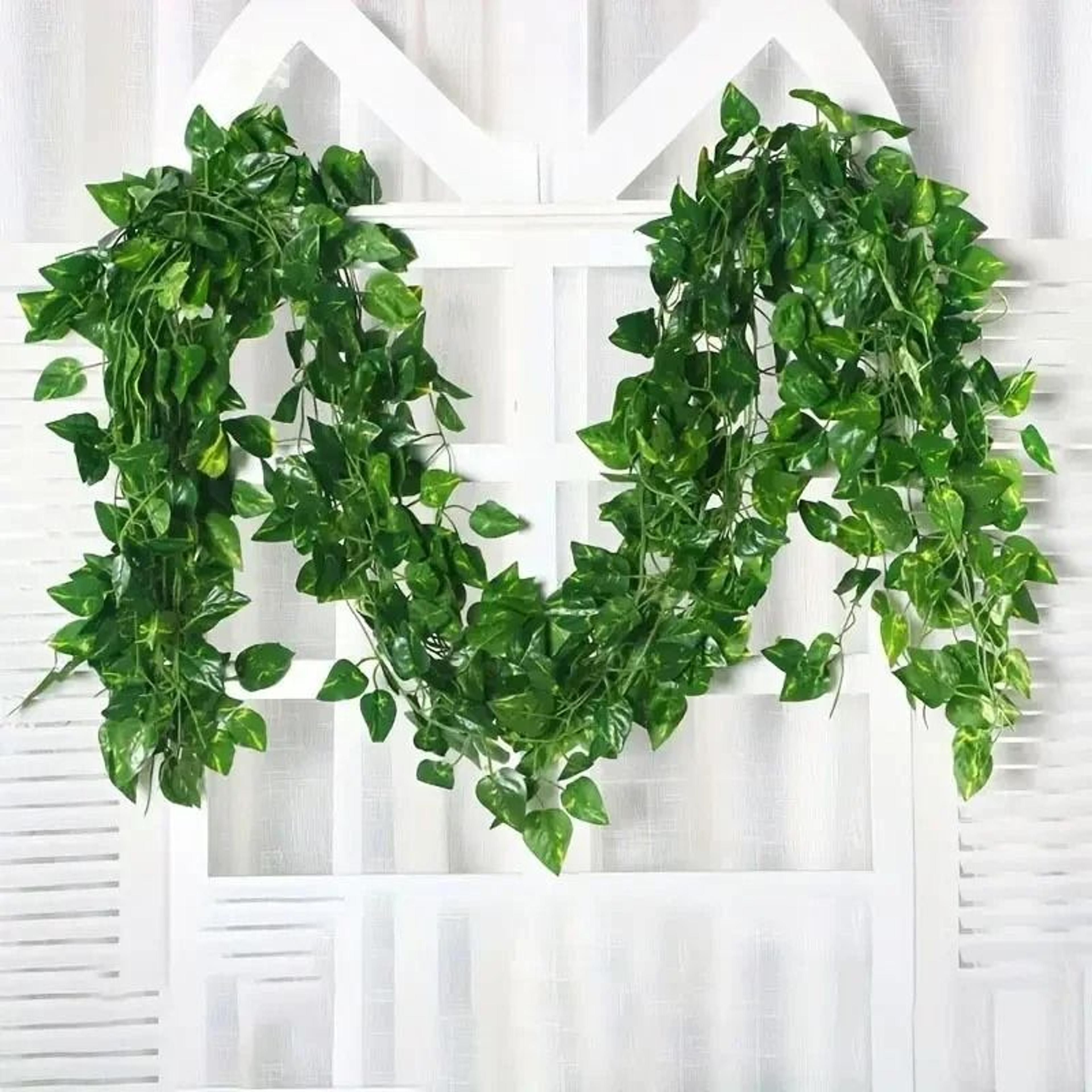 Artificial Green Ivy Leaf Hanging Garland 1String Pack 6