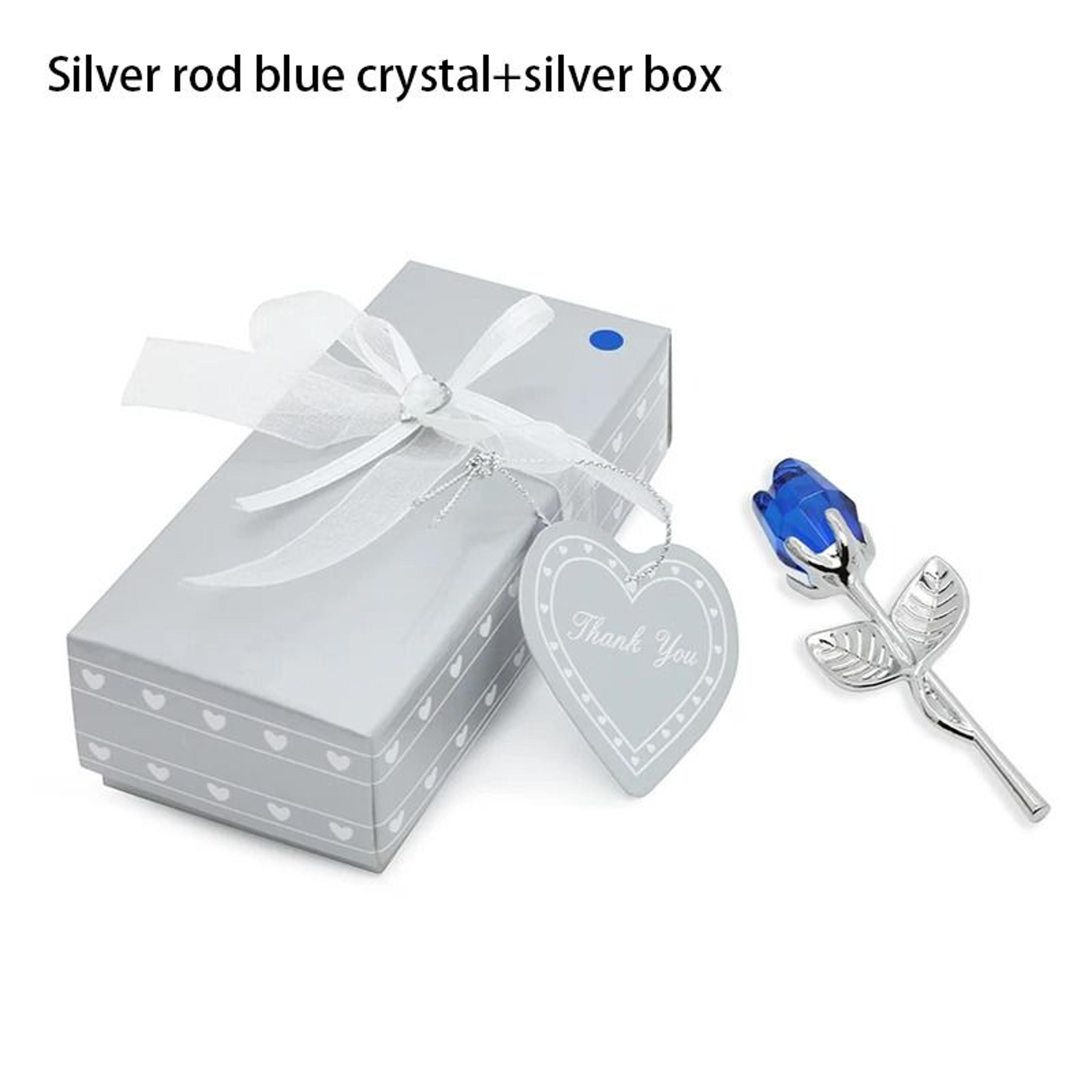 Crystal Rose Artificial Flower  Metallic Stem Craft 11
