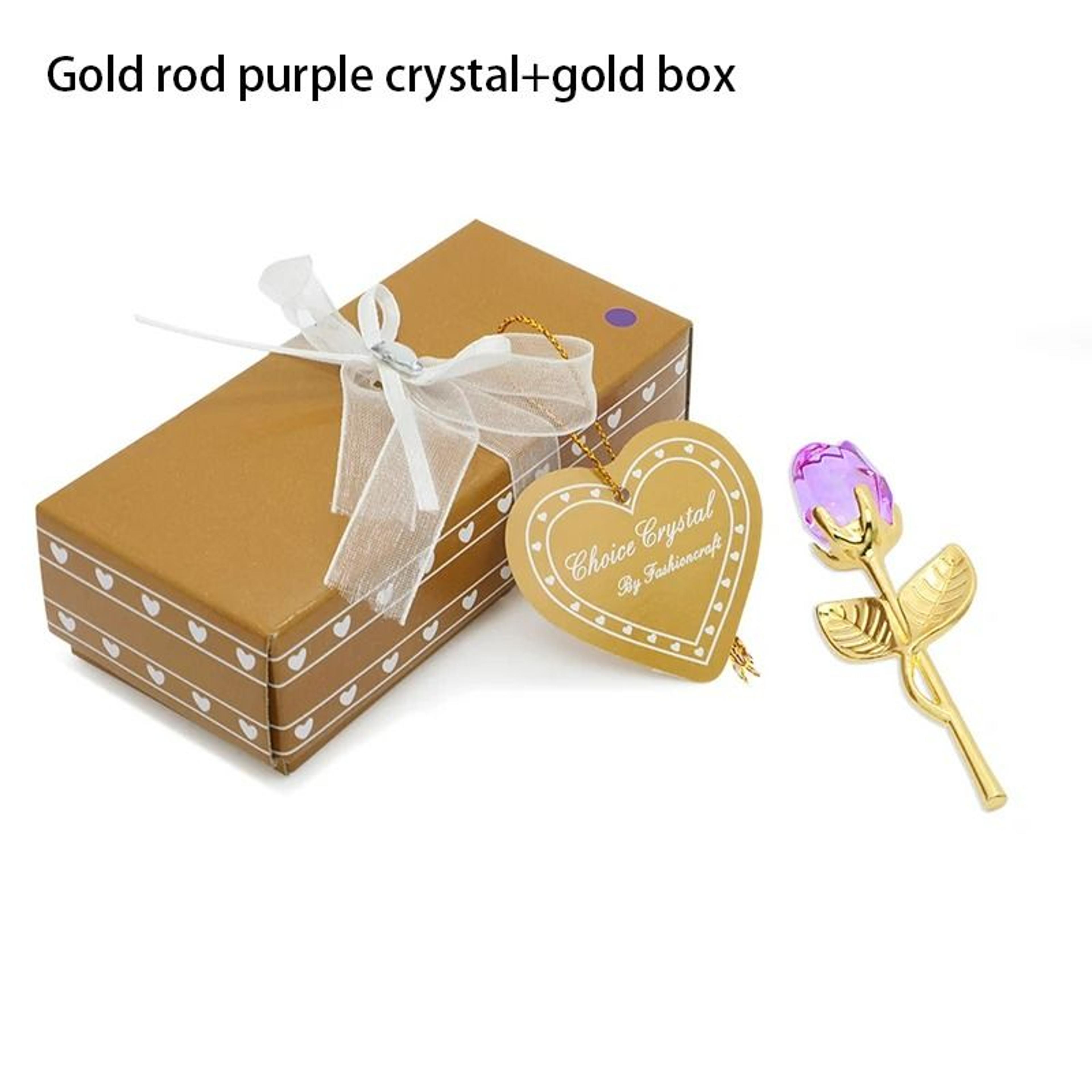 Crystal Rose Artificial Flower  Metallic Stem Craft 16