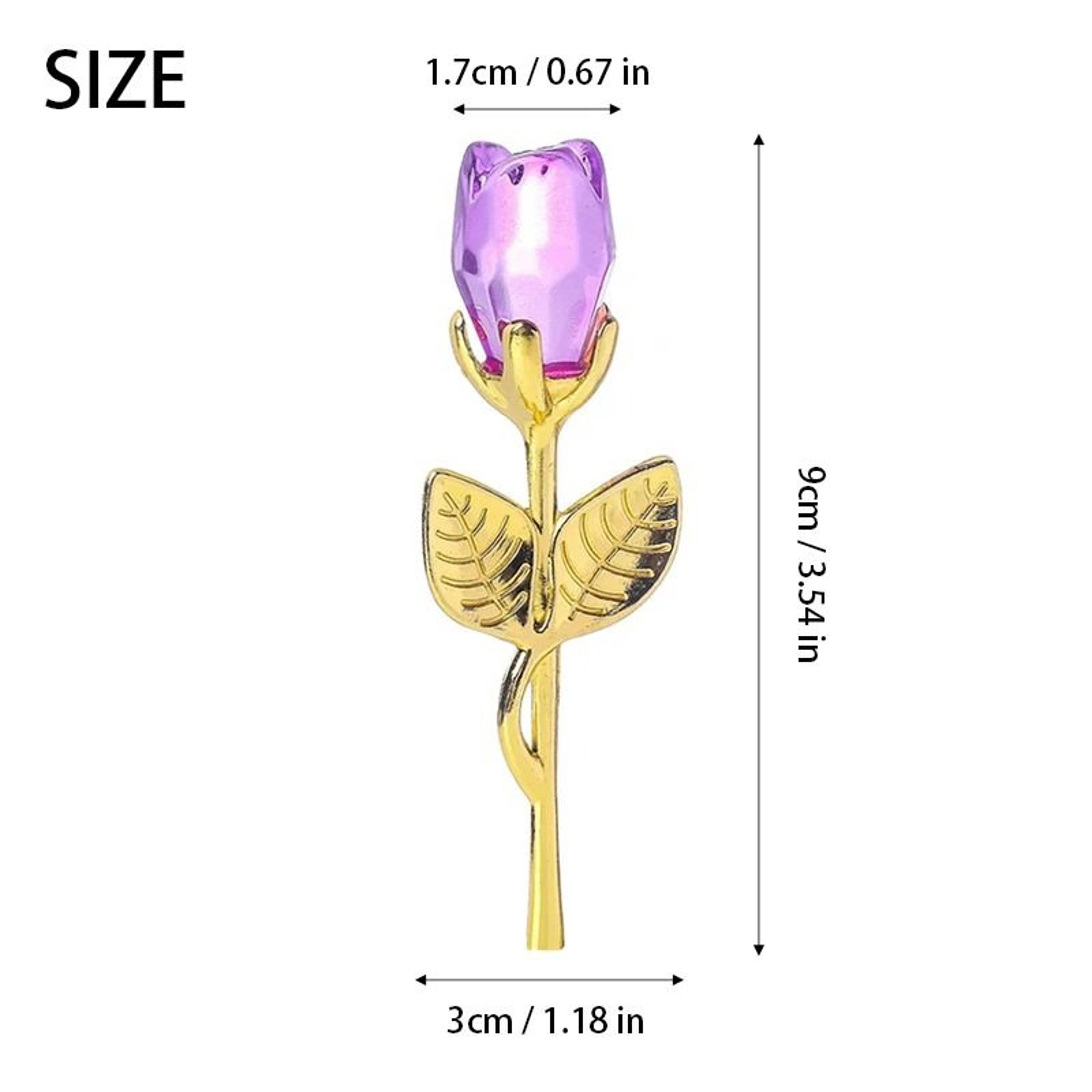 Crystal Rose Artificial Flower  Metallic Stem Craft 2