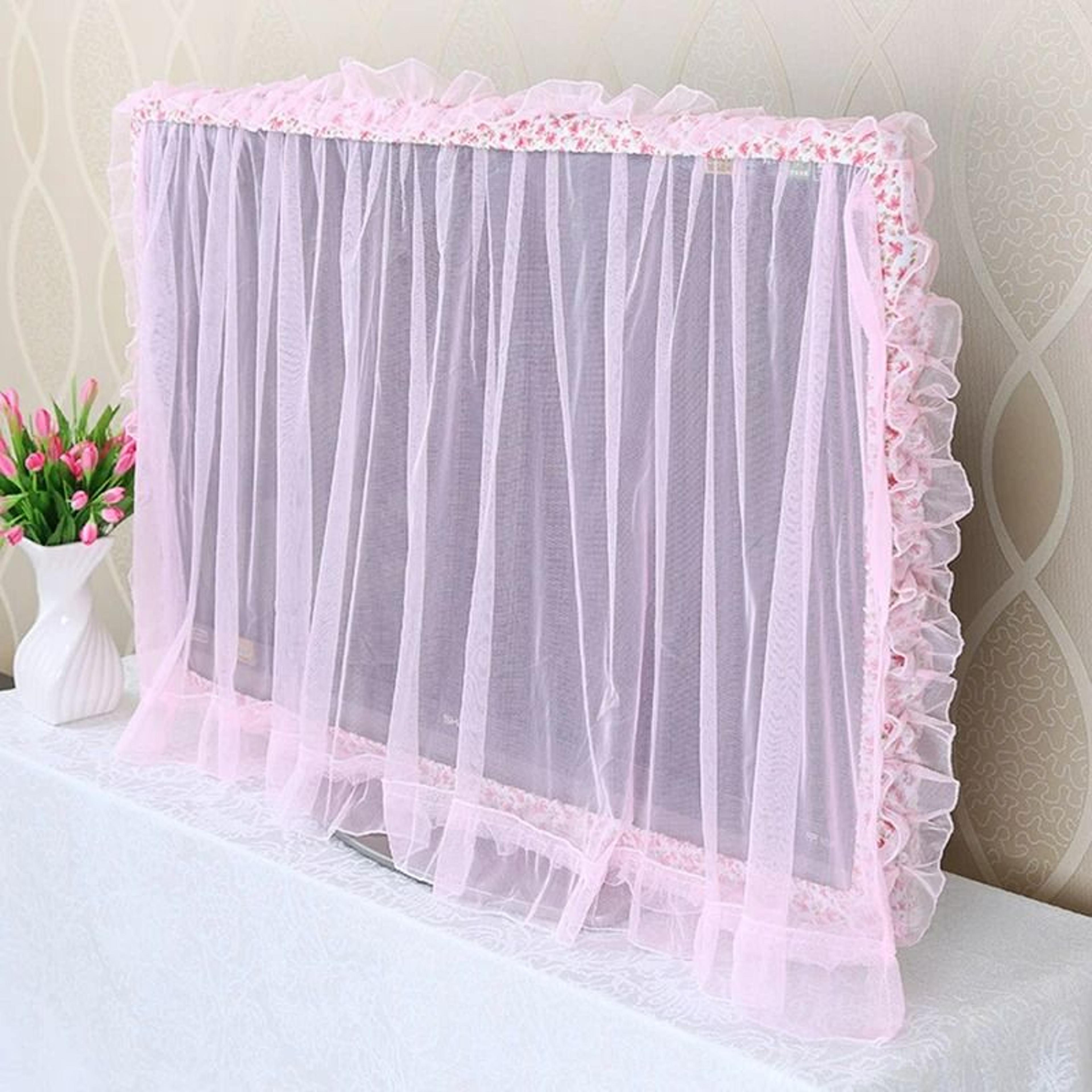 Lace Fabric TV  Monitor Dust Cover With Flip Screen Feature 2