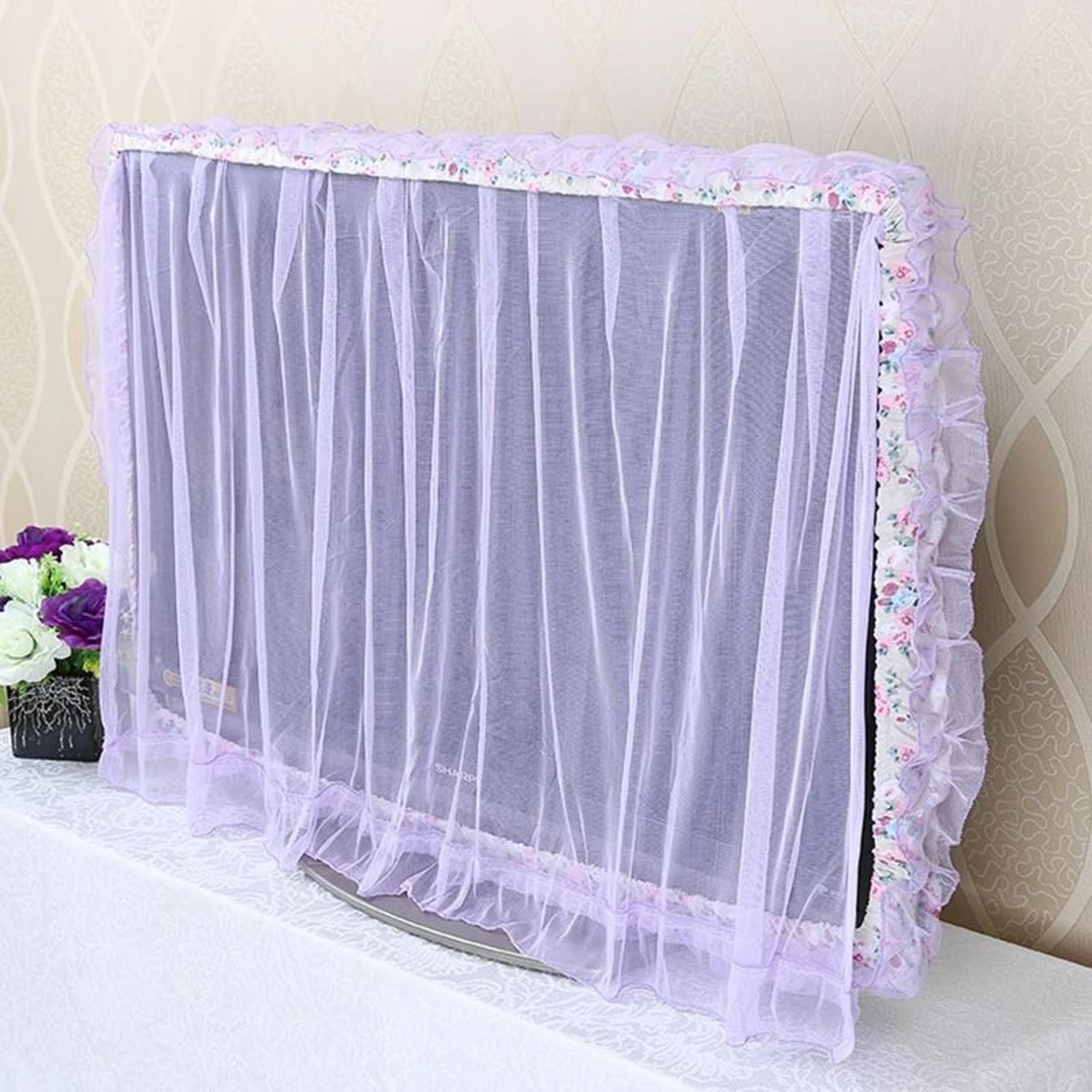 Lace Fabric TV  Monitor Dust Cover With Flip Screen Feature 9