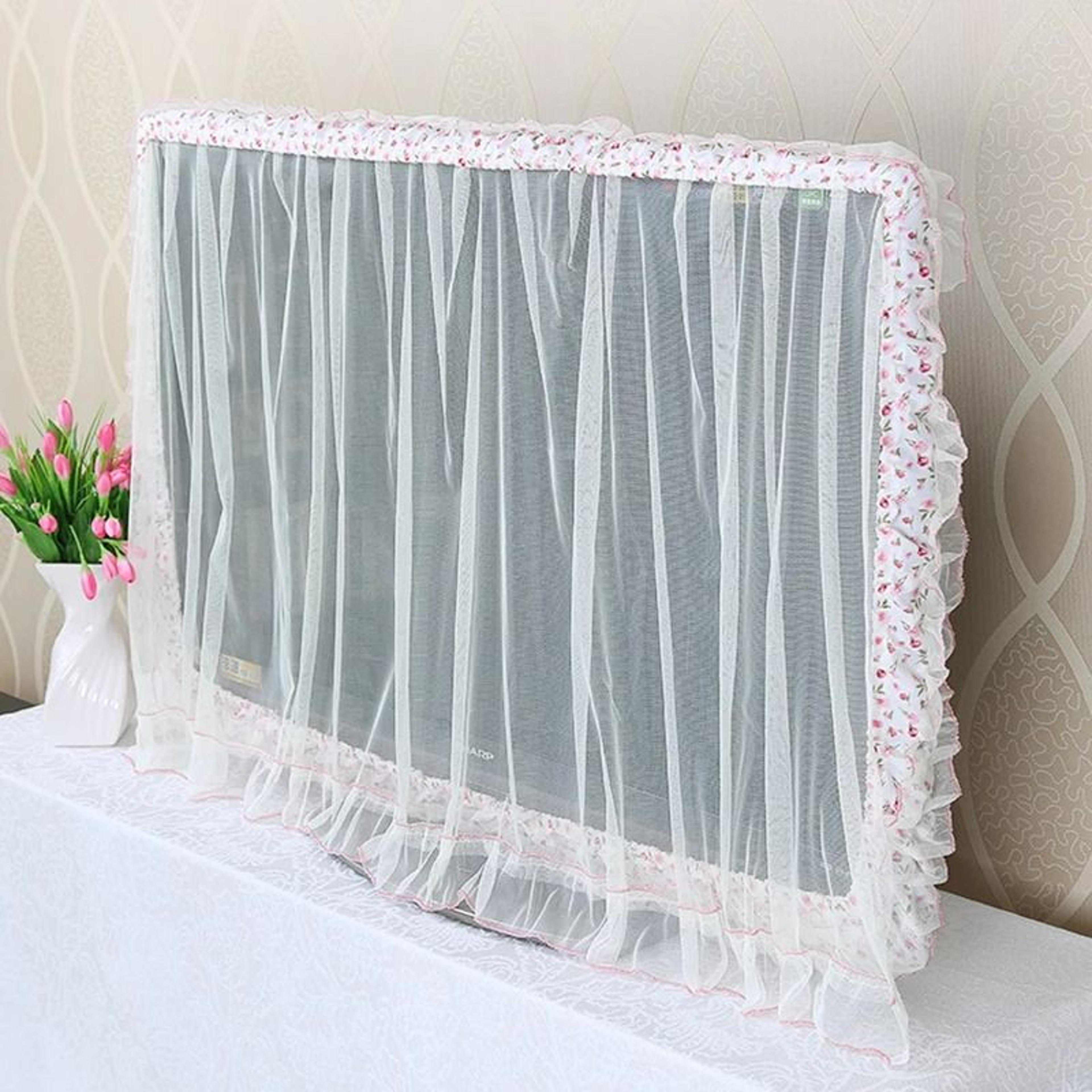 Lace Fabric TV  Monitor Dust Cover With Flip Screen Feature 4