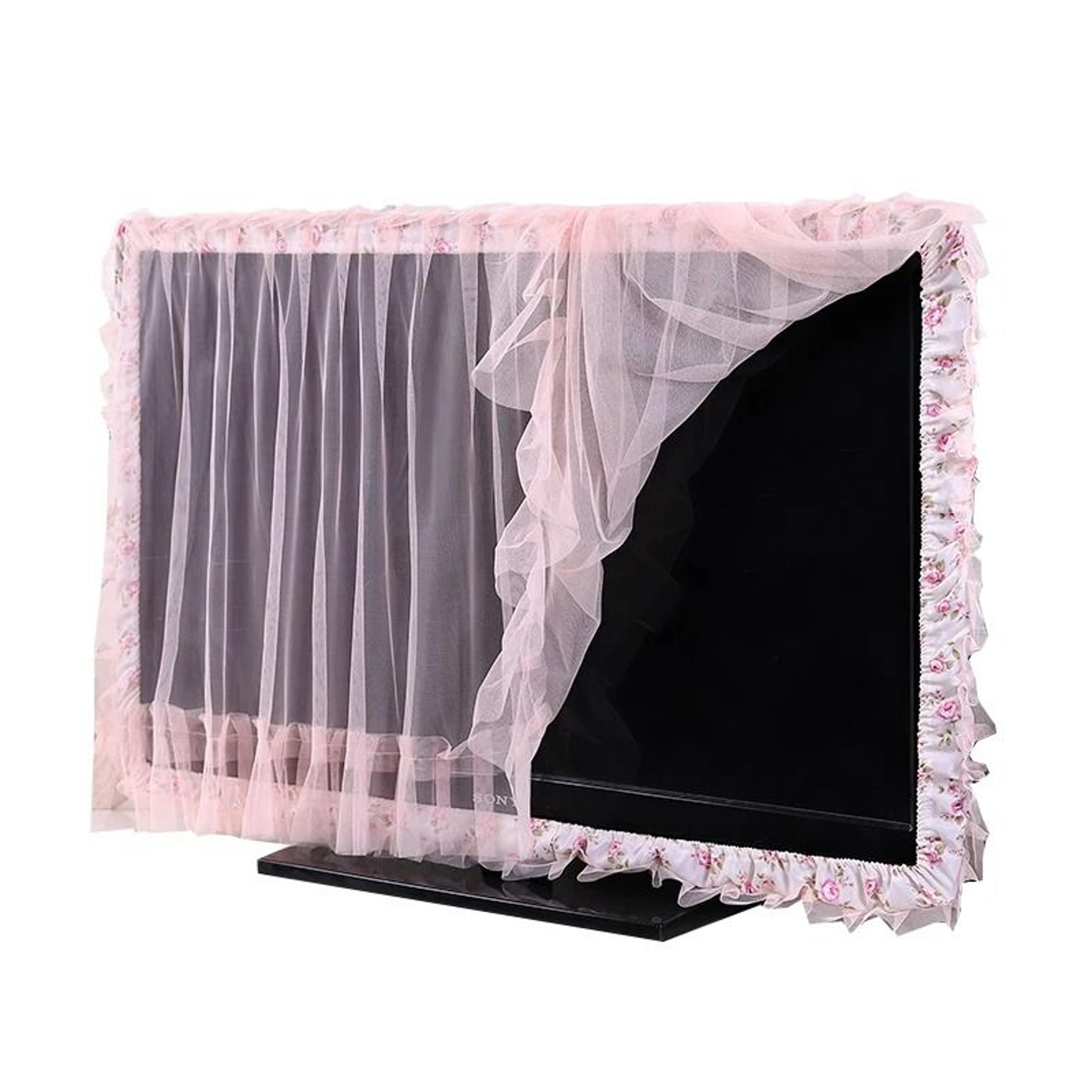 Lace Fabric TV  Monitor Dust Cover With Flip Screen Feature 6