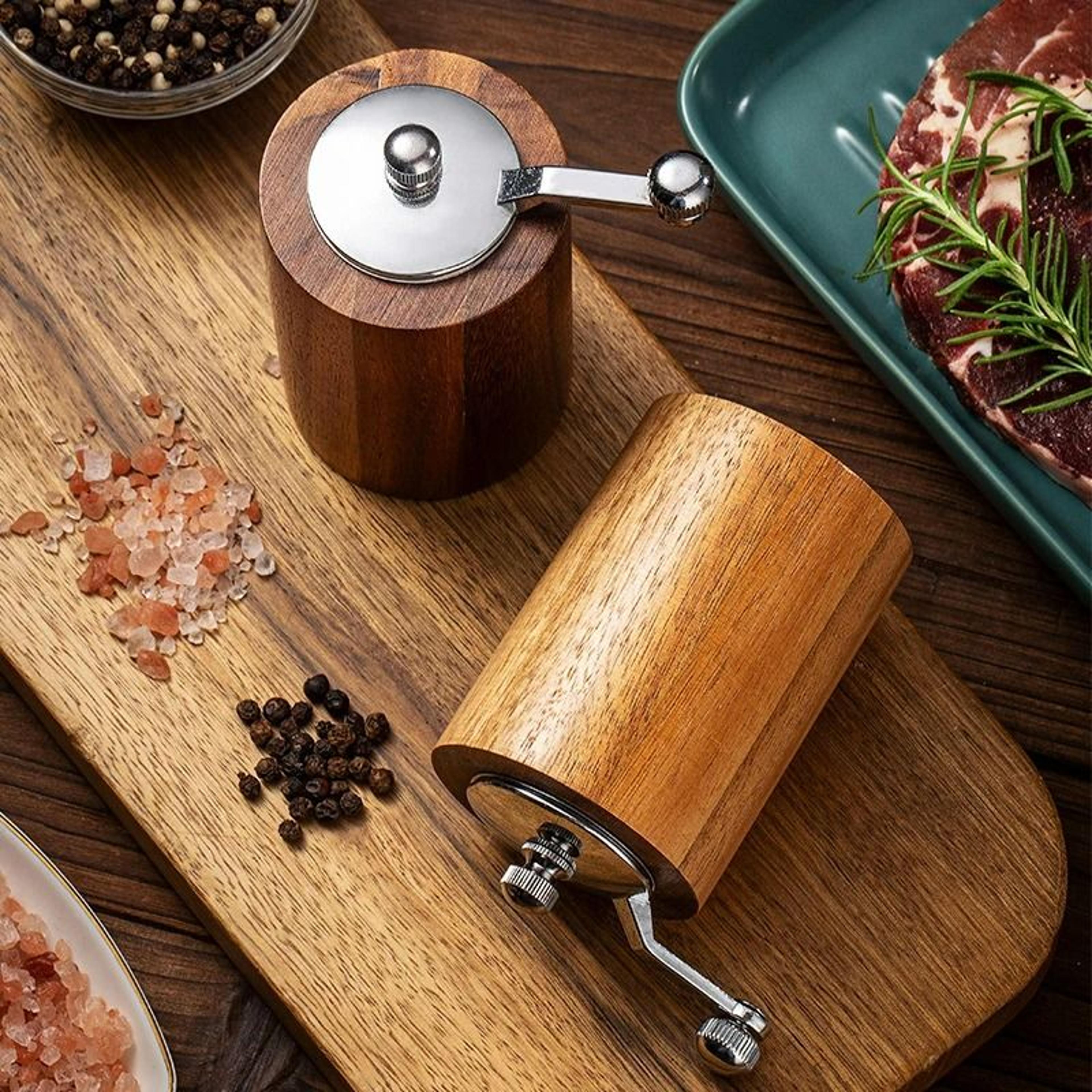 HandCranked Solid Wood Manual Pepper Grinder 5