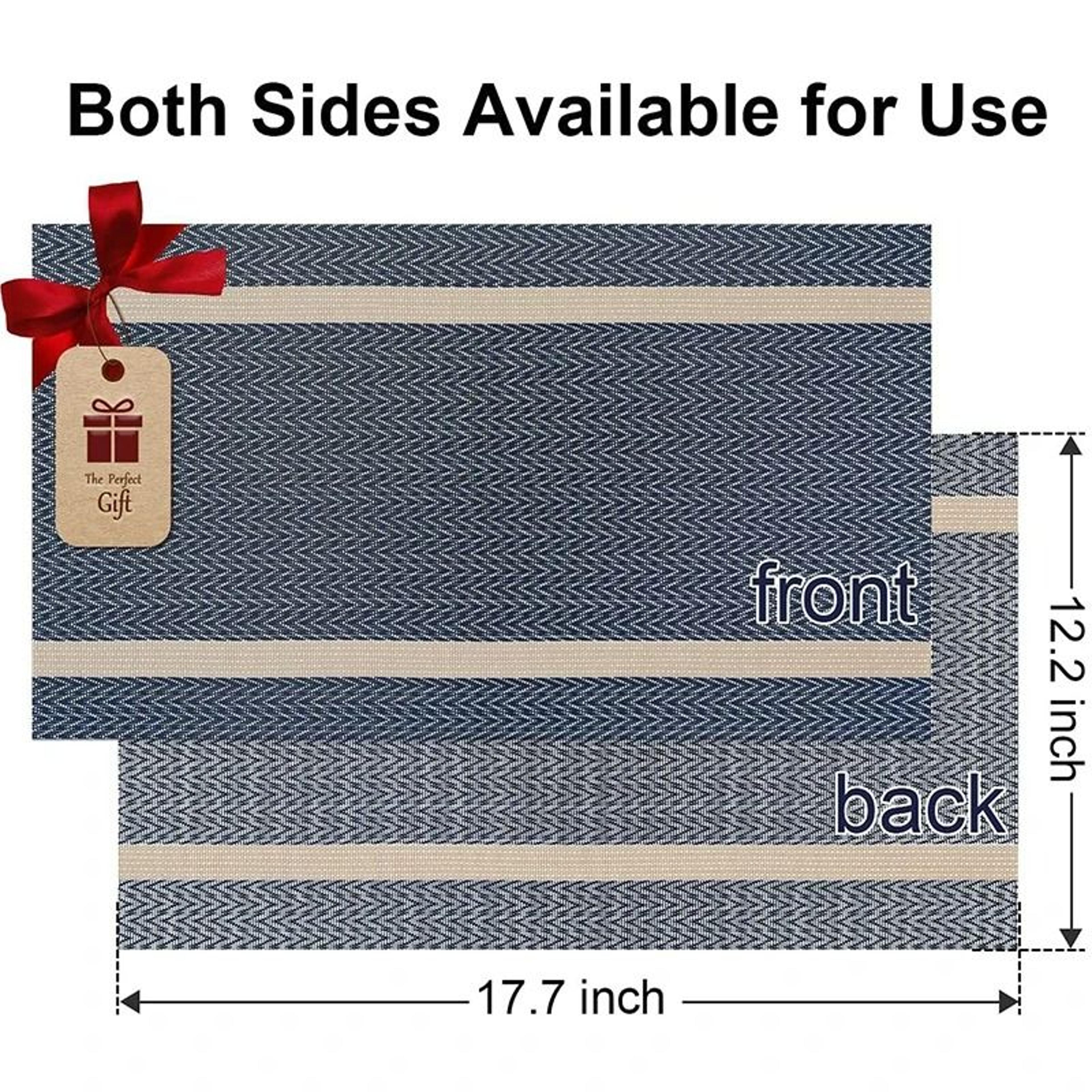Striped Woven PVC Waterproof Placemat  Table Mat 3