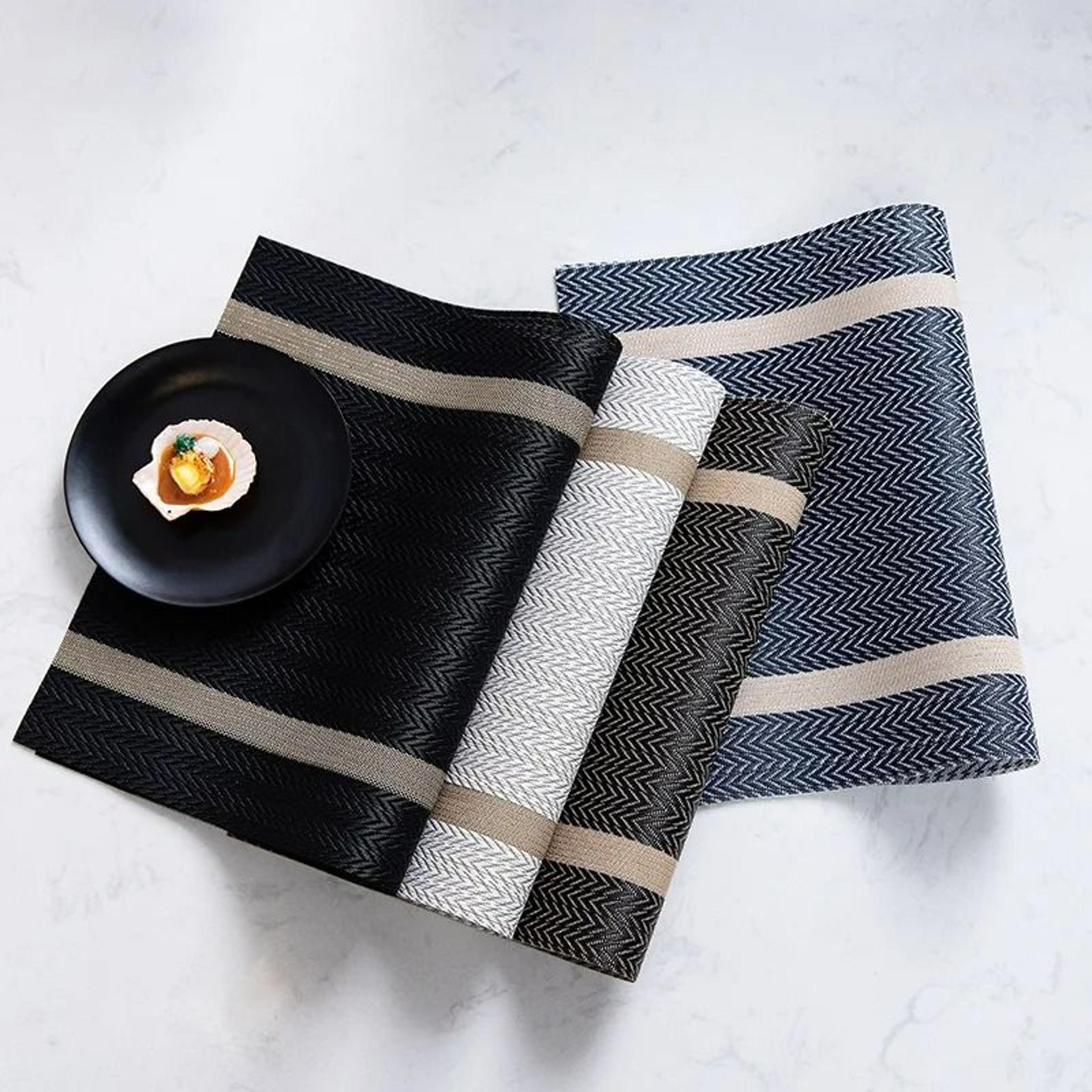 Striped Woven PVC Waterproof Placemat  Table Mat 4
