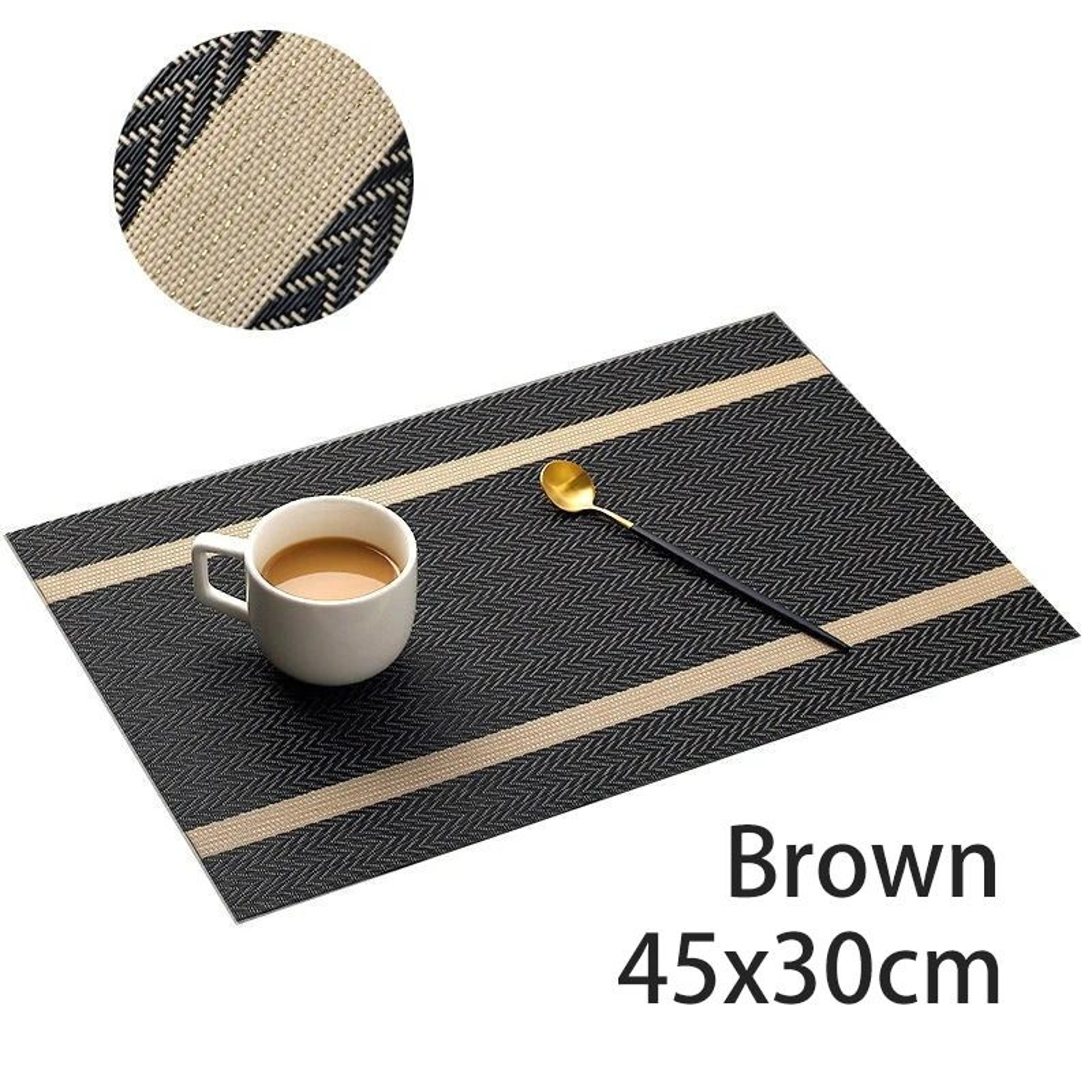Striped Woven PVC Waterproof Placemat  Table Mat 9