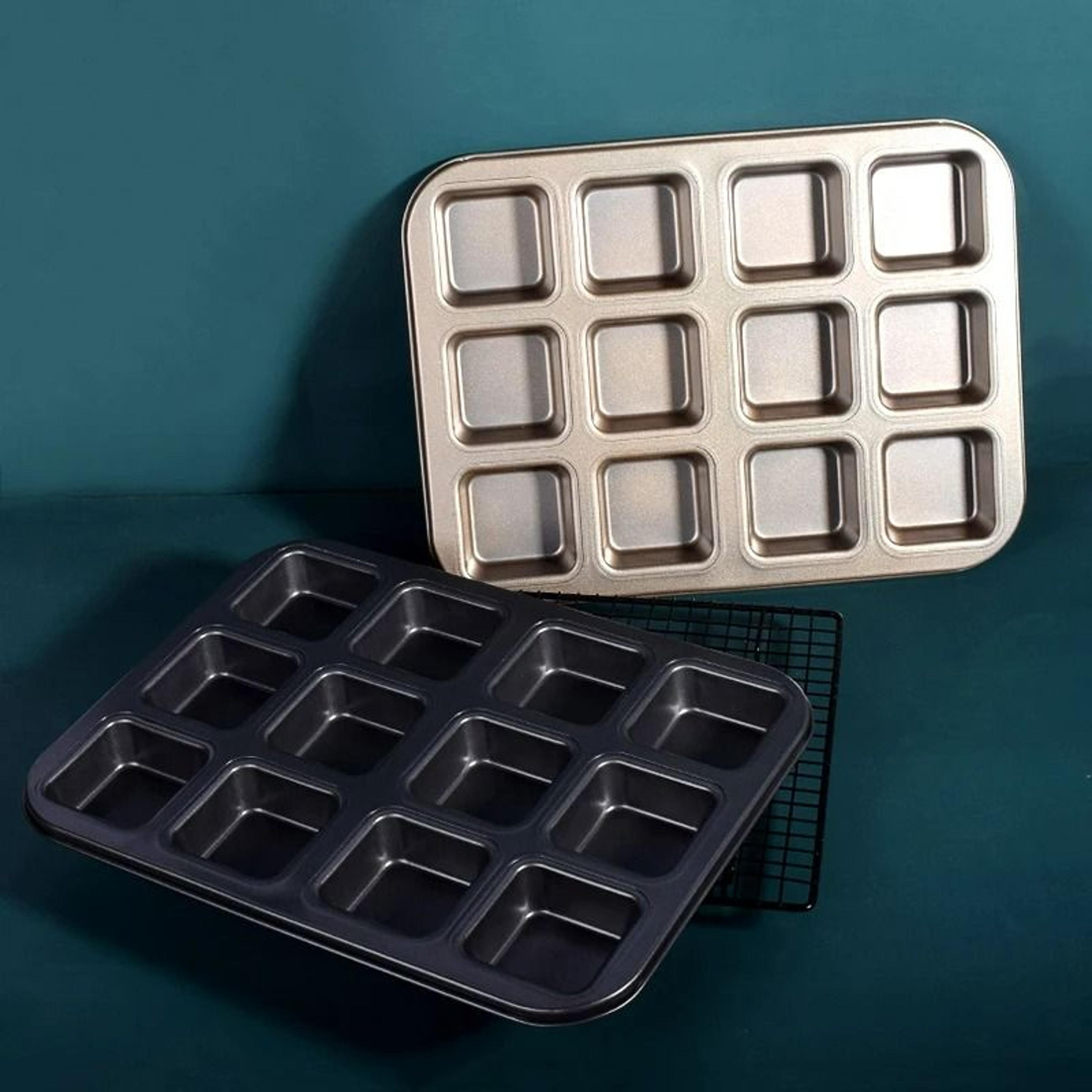NonStick MultiGrid Square Cake  Mini Bread Pan 4