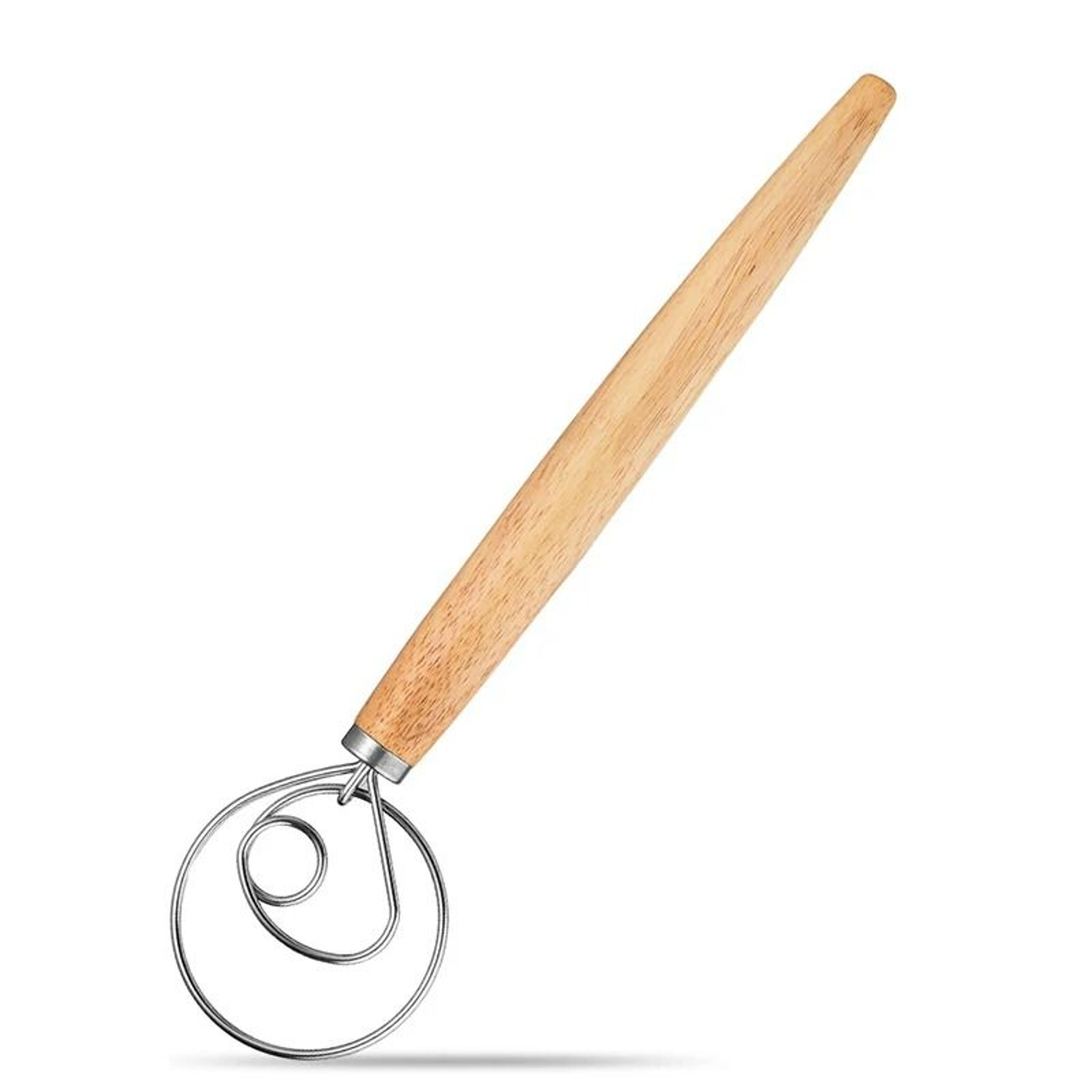 13Inch Oak Handle Danish Dough Whisk  Mixing Rod 5